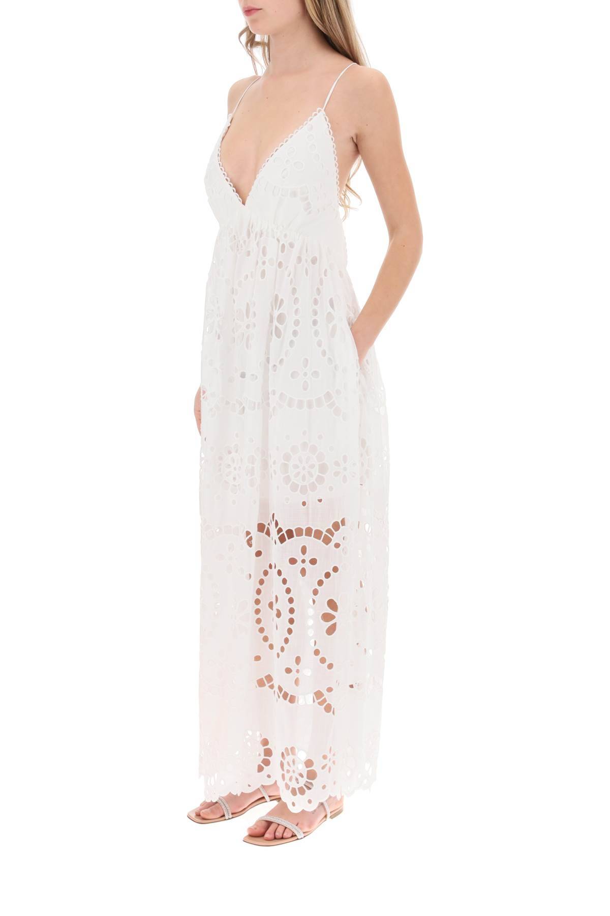 Shop Zimmermann Lexi Maxi Dress In Broderie Anglaise In White