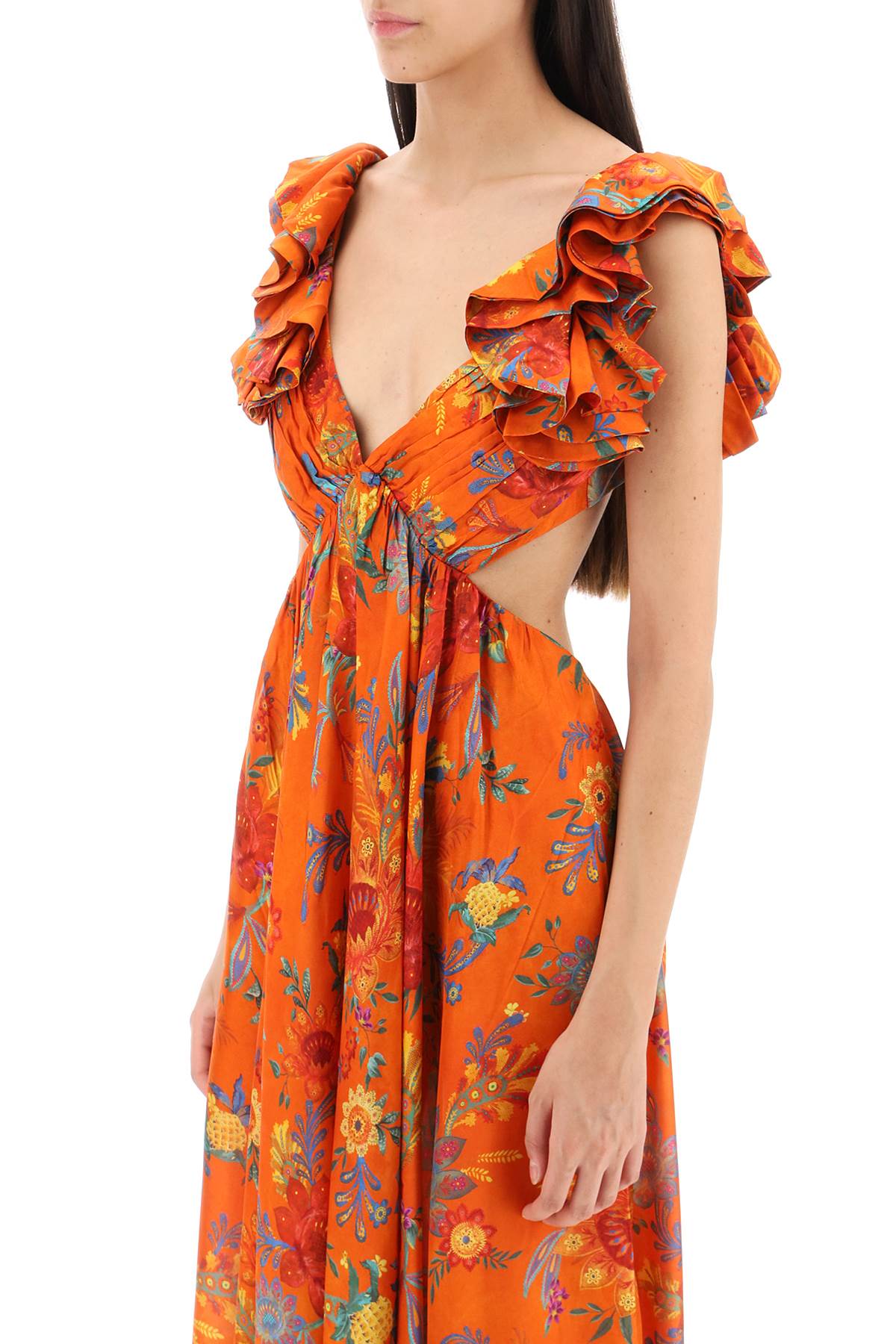 Shop Zimmermann 'ginger' Dress With Cut-outs In Orange