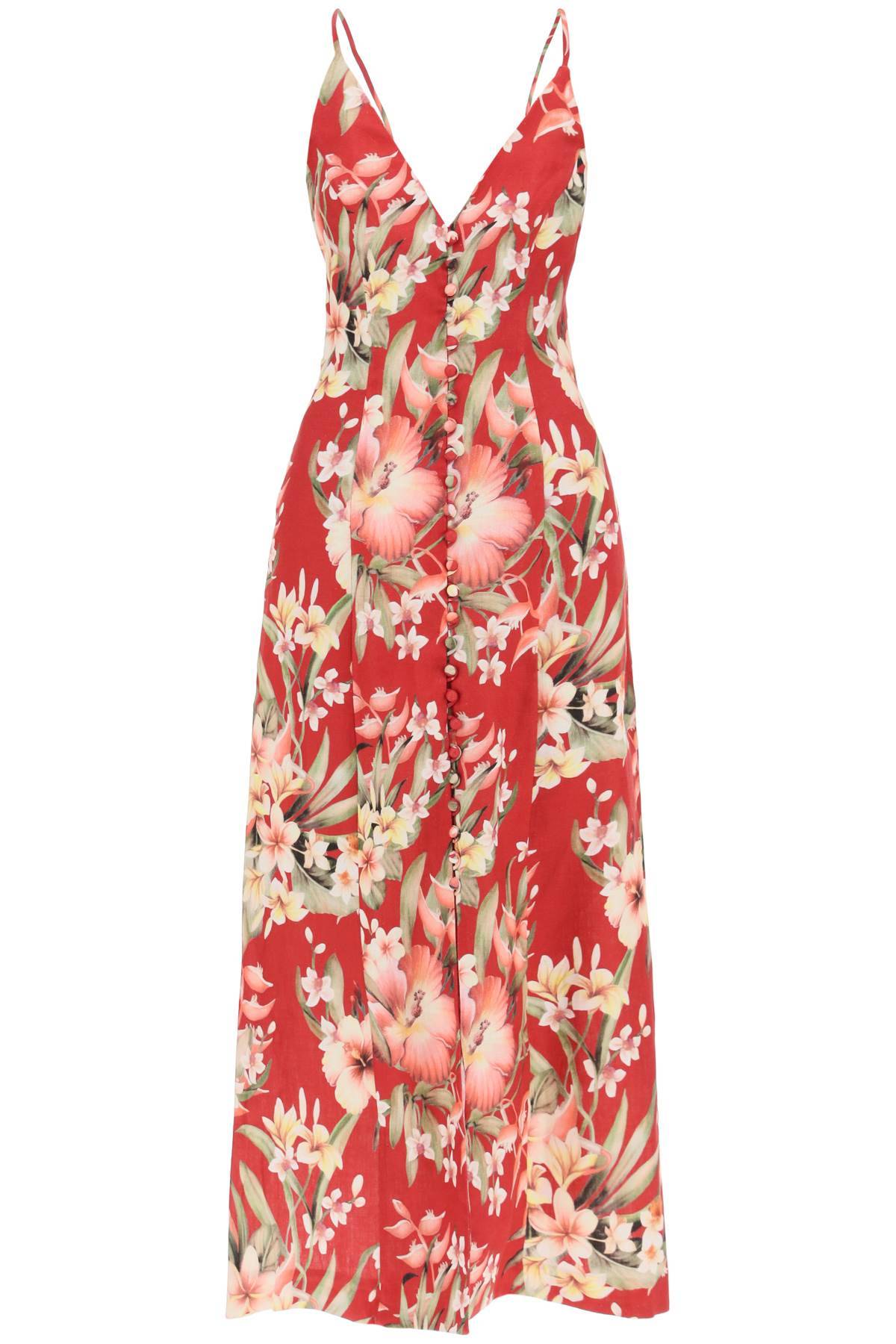 Shop Zimmermann Lexi Floral Slip Dress In Red