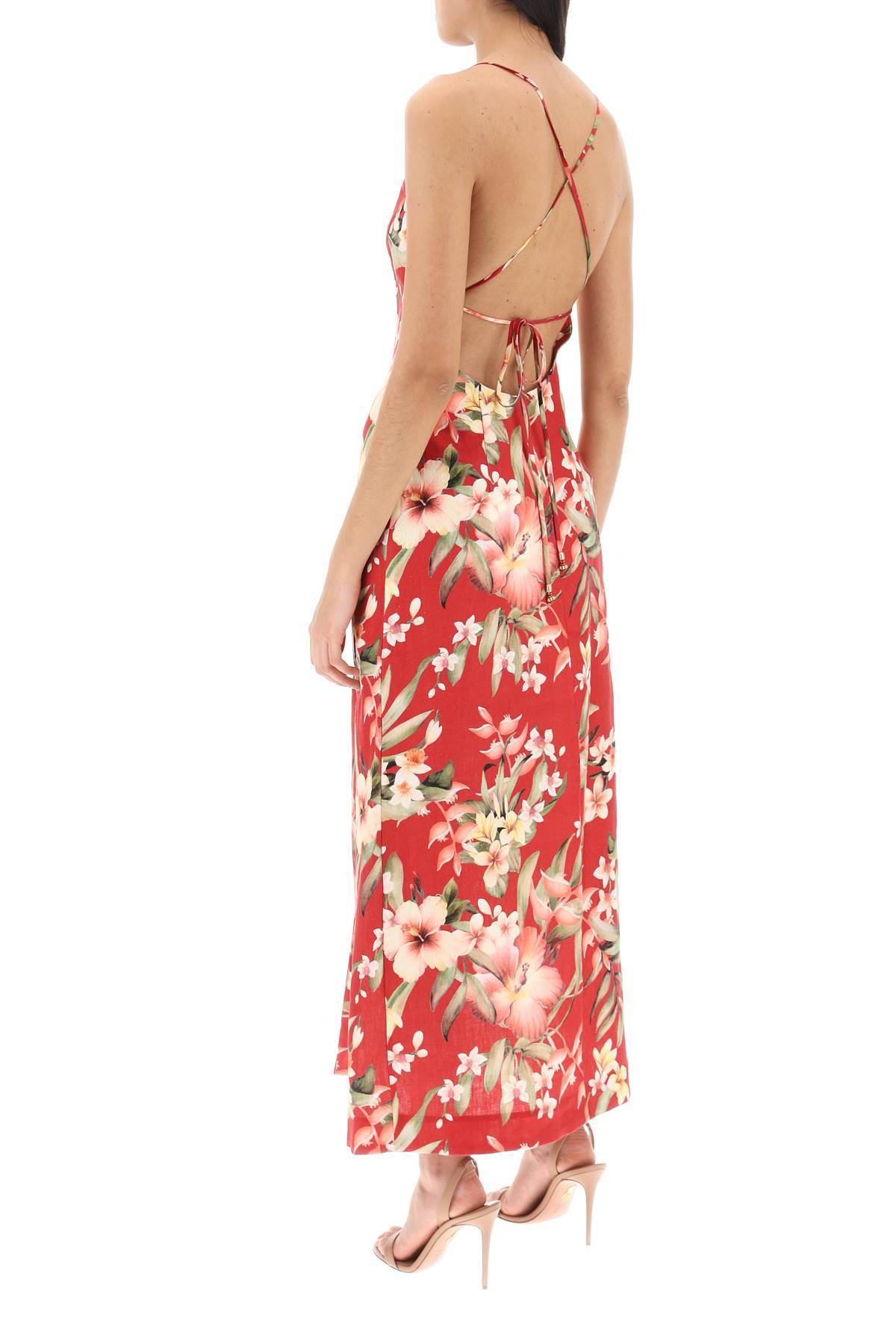 Shop Zimmermann Lexi Floral Slip Dress In Red