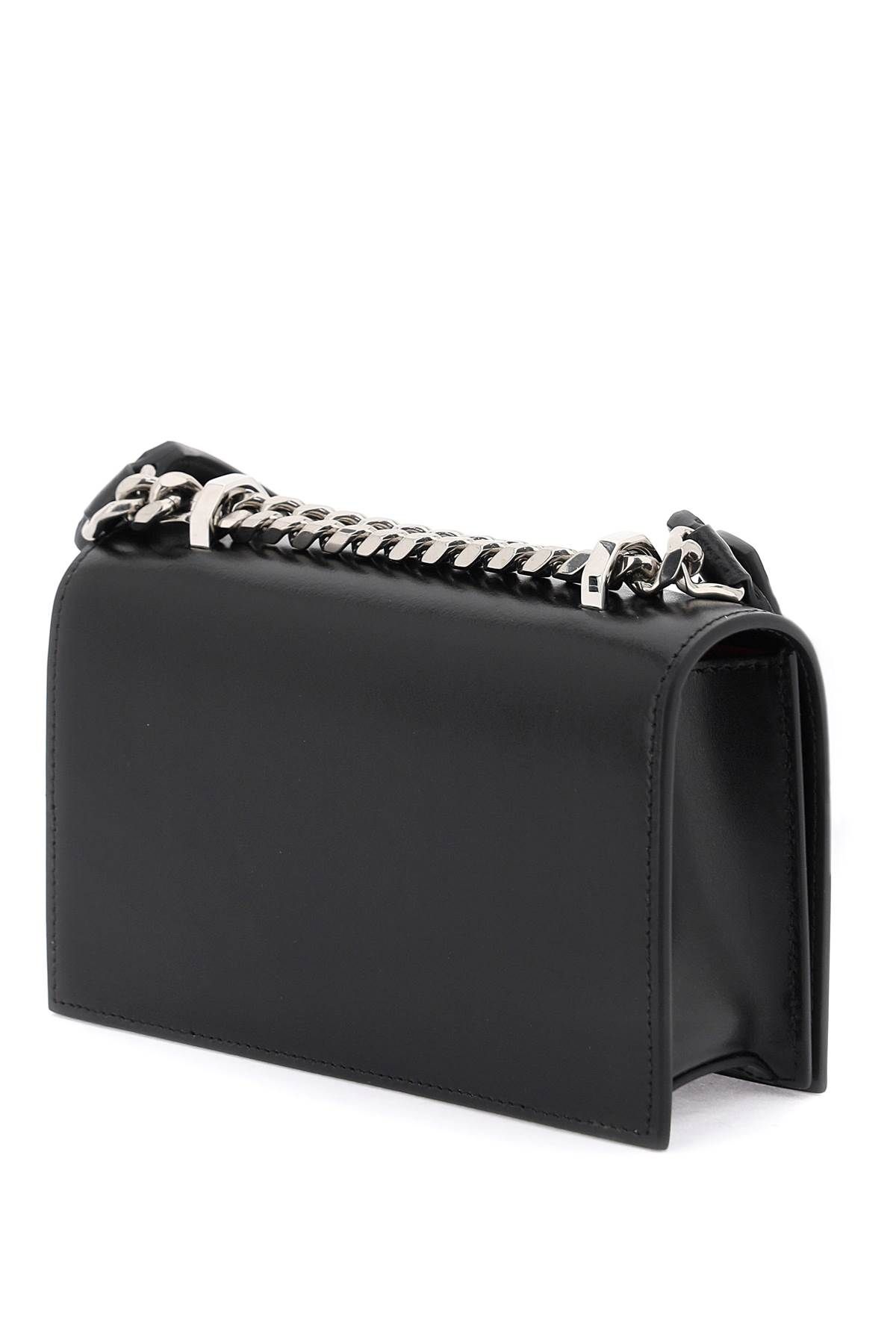 Shop Alexander Mcqueen Mini 'jewelled Satchel' Bag In Black
