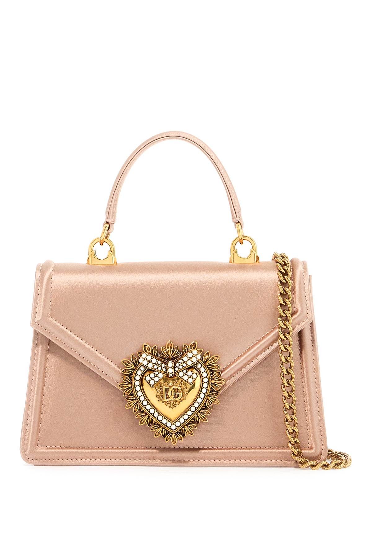 Shop Dolce & Gabbana Satin Small Devotion Bag In Pink