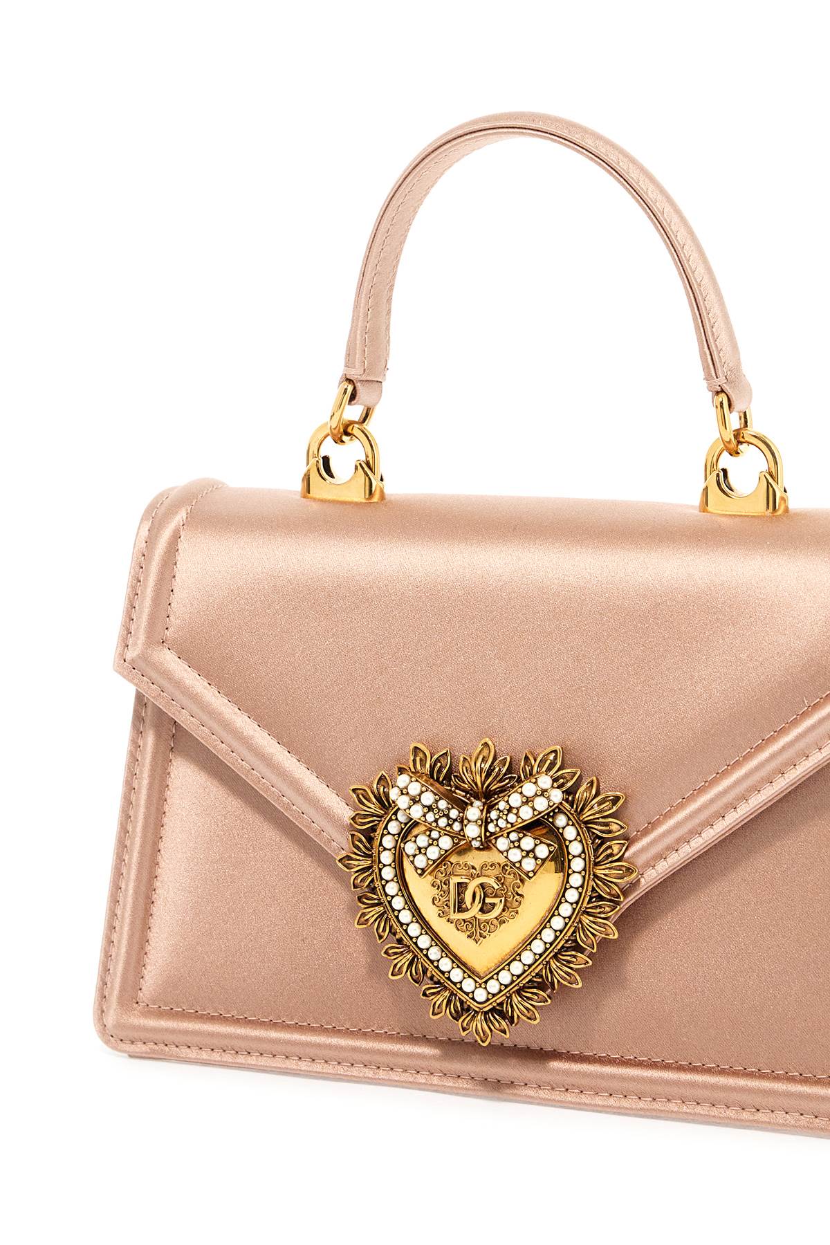 Shop Dolce & Gabbana Satin Small Devotion Bag In Pink