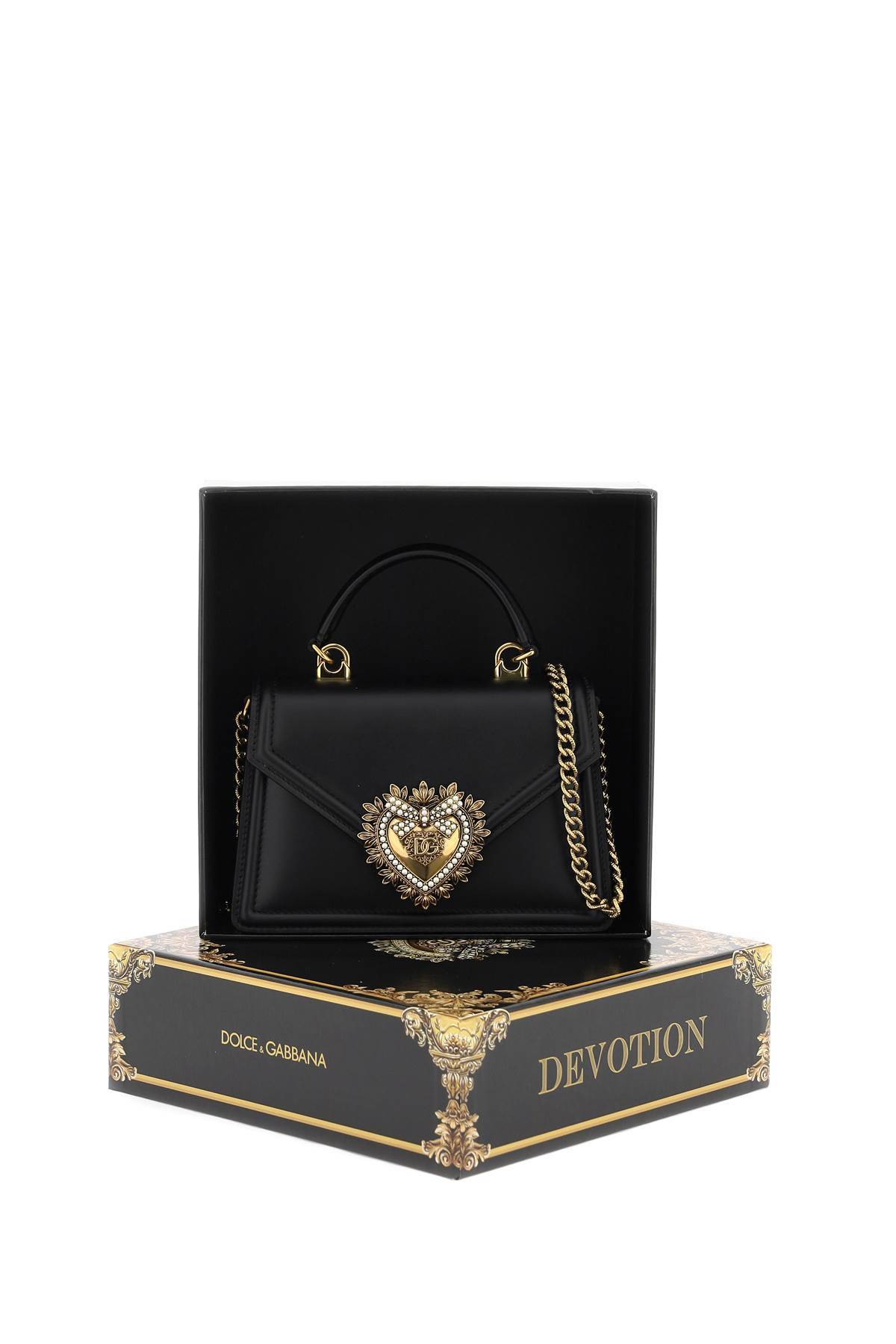 Shop Dolce & Gabbana Small Devotion Bag In Black