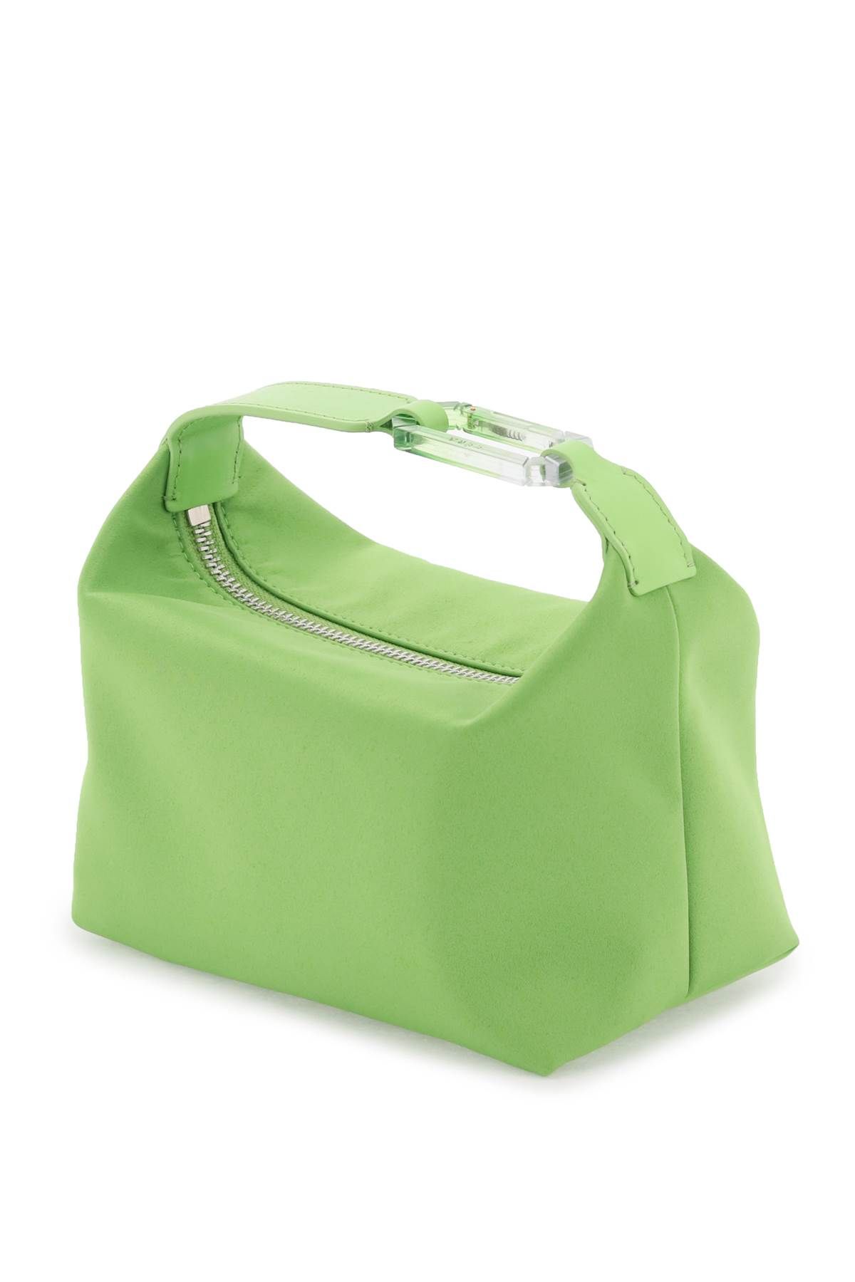 Shop Eéra Satin Mini Moon Bag In Green
