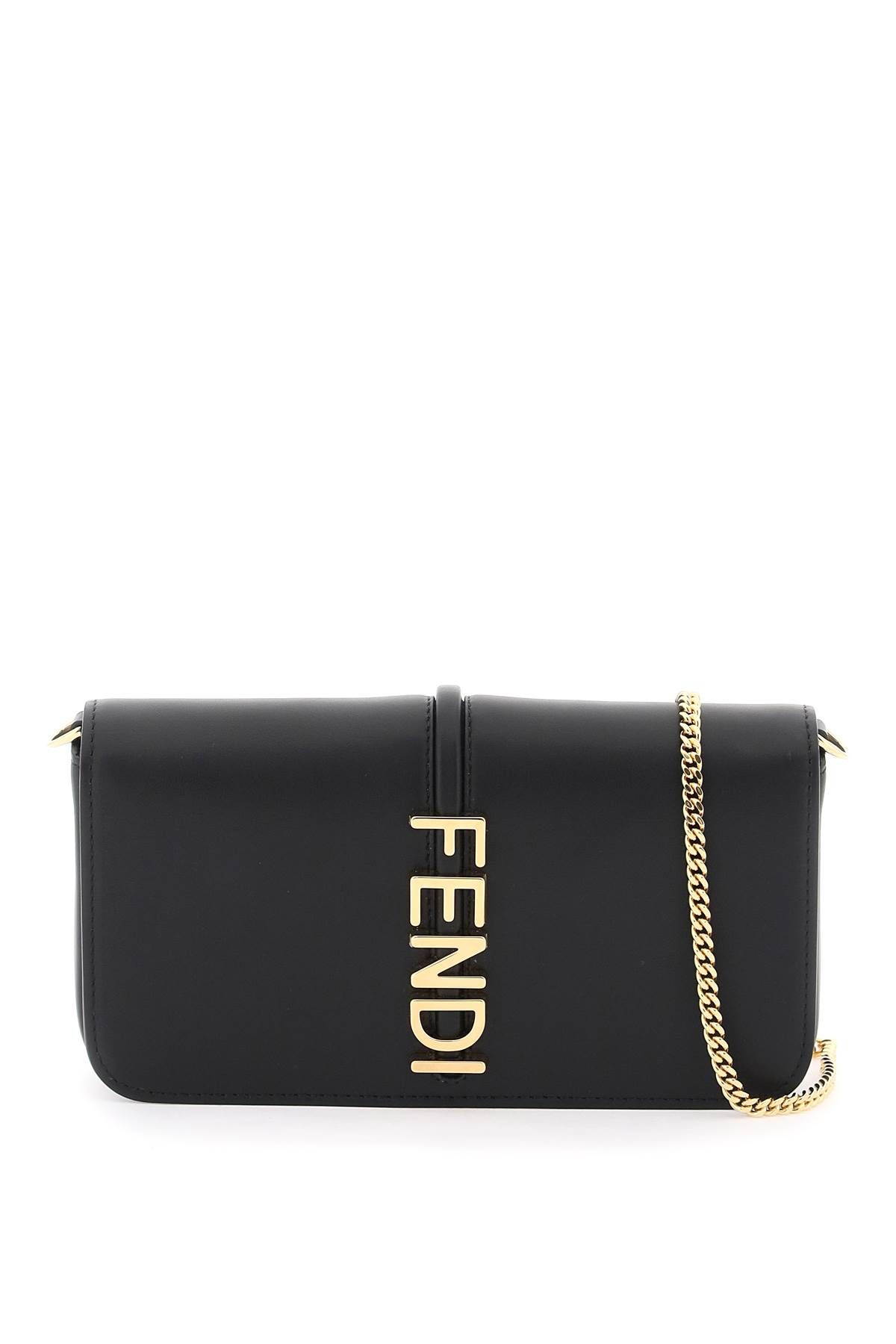 Shop Fendi Graphy Mini Shoulder Bag With In Black