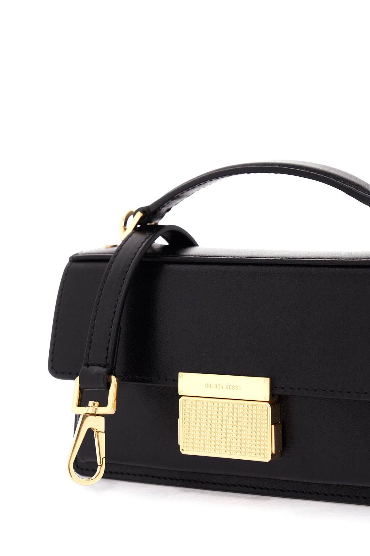 Shop Golden Goose Mini Venice Leather Palmellata Handbag In Black