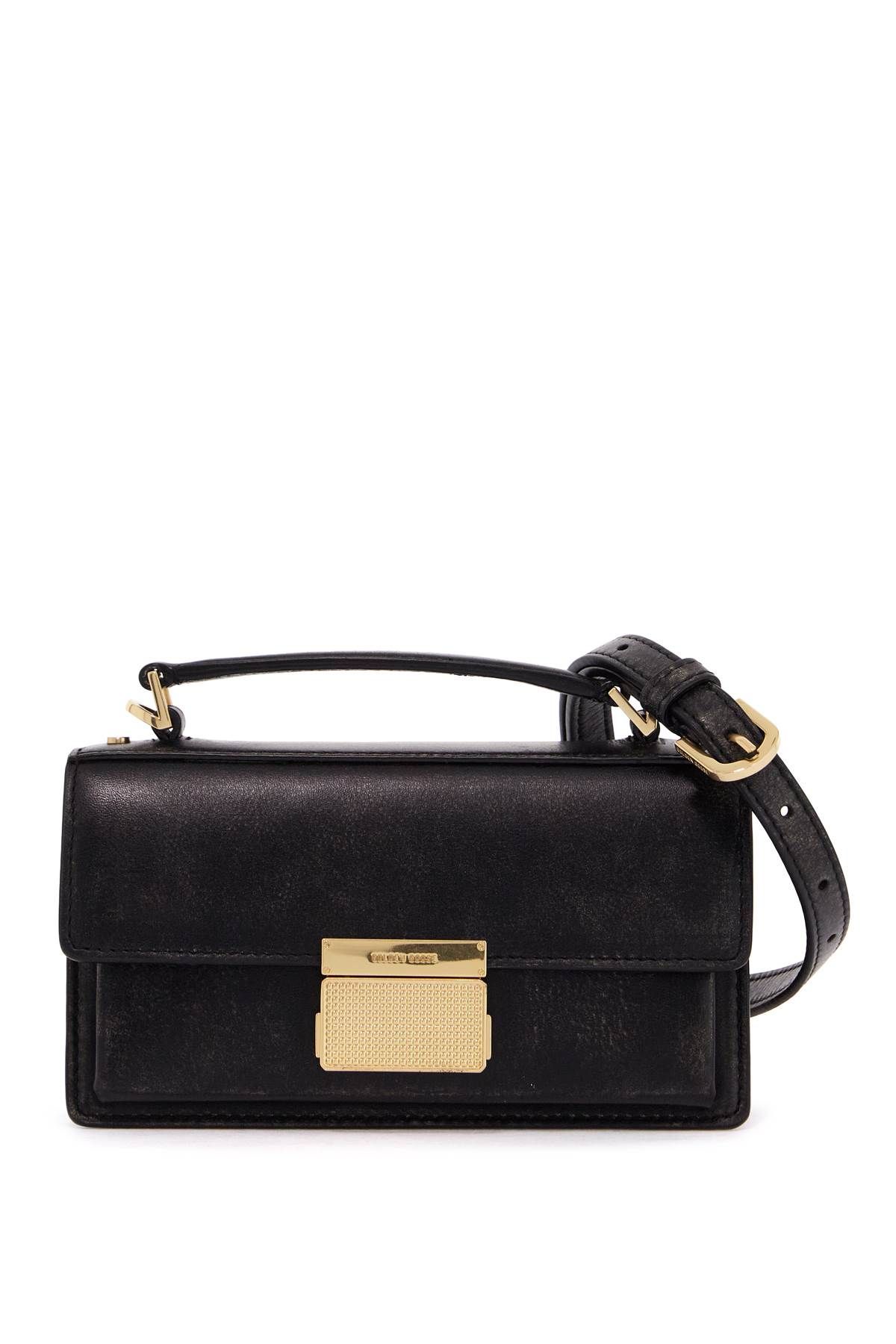 Golden Goose Mini Distressed Leather Venice Bag In Black