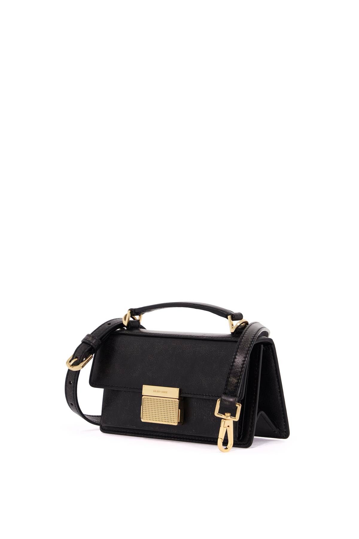 Shop Golden Goose Mini Distressed Leather Venice Bag In Black