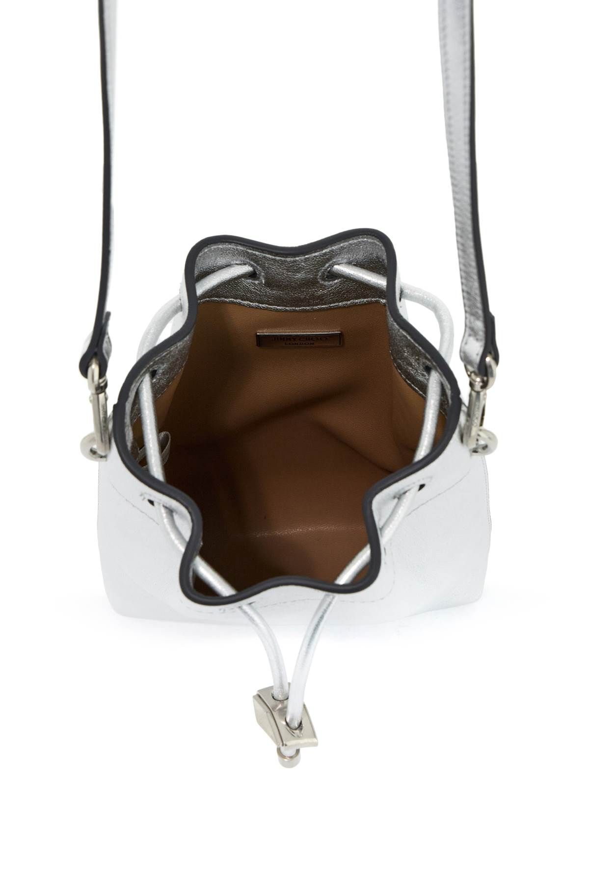 Shop Jimmy Choo "bon Bon Bucket N/s Shoulder Bag" In Silver