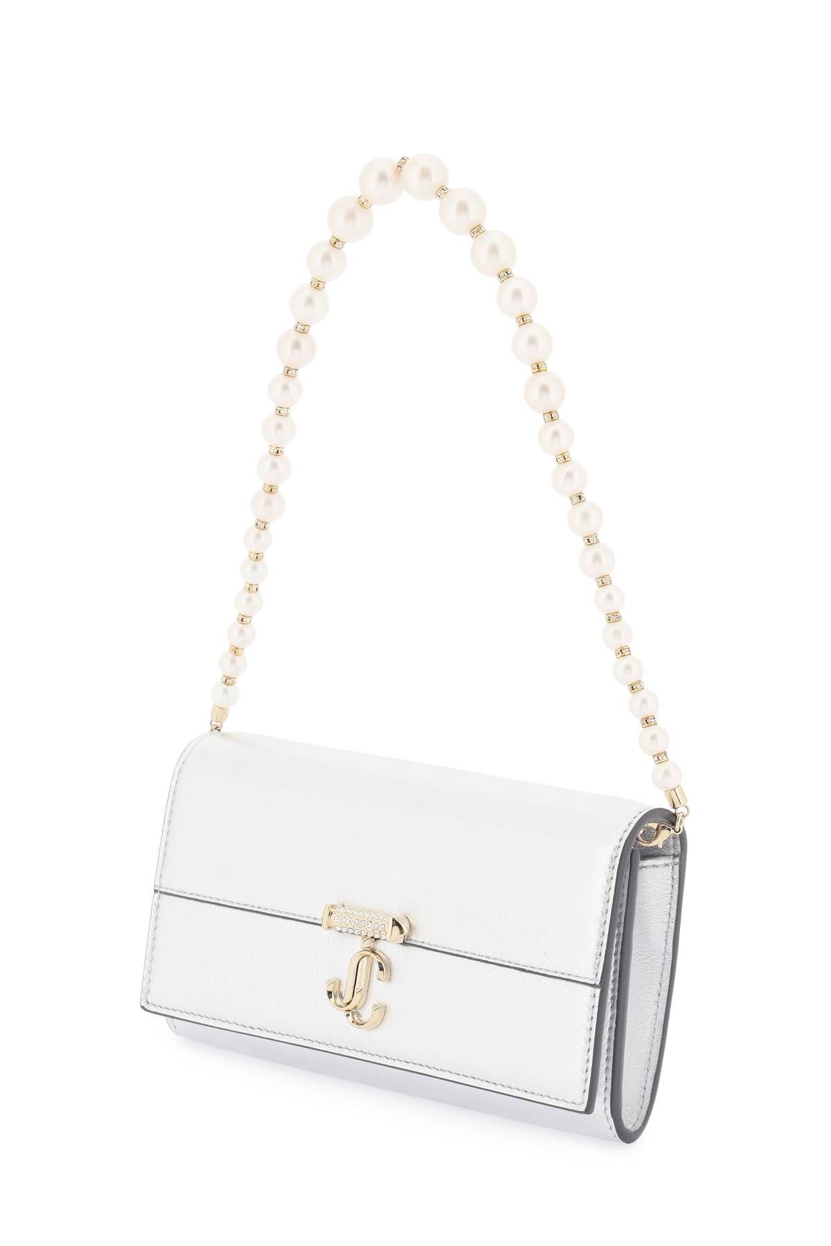 Shop Jimmy Choo Mini Avenue Shoulder Bag In Silver