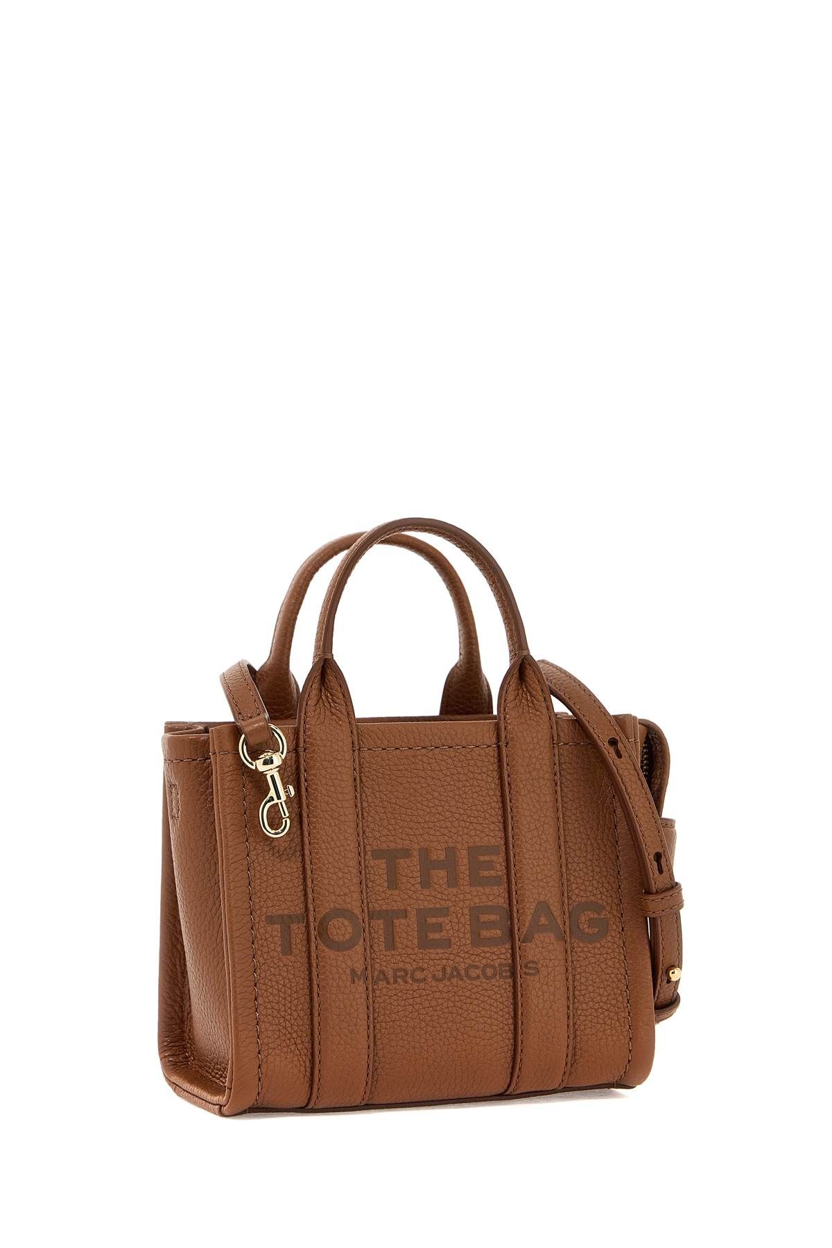 Shop Marc Jacobs The Leather Mini Tote Bag In Brown