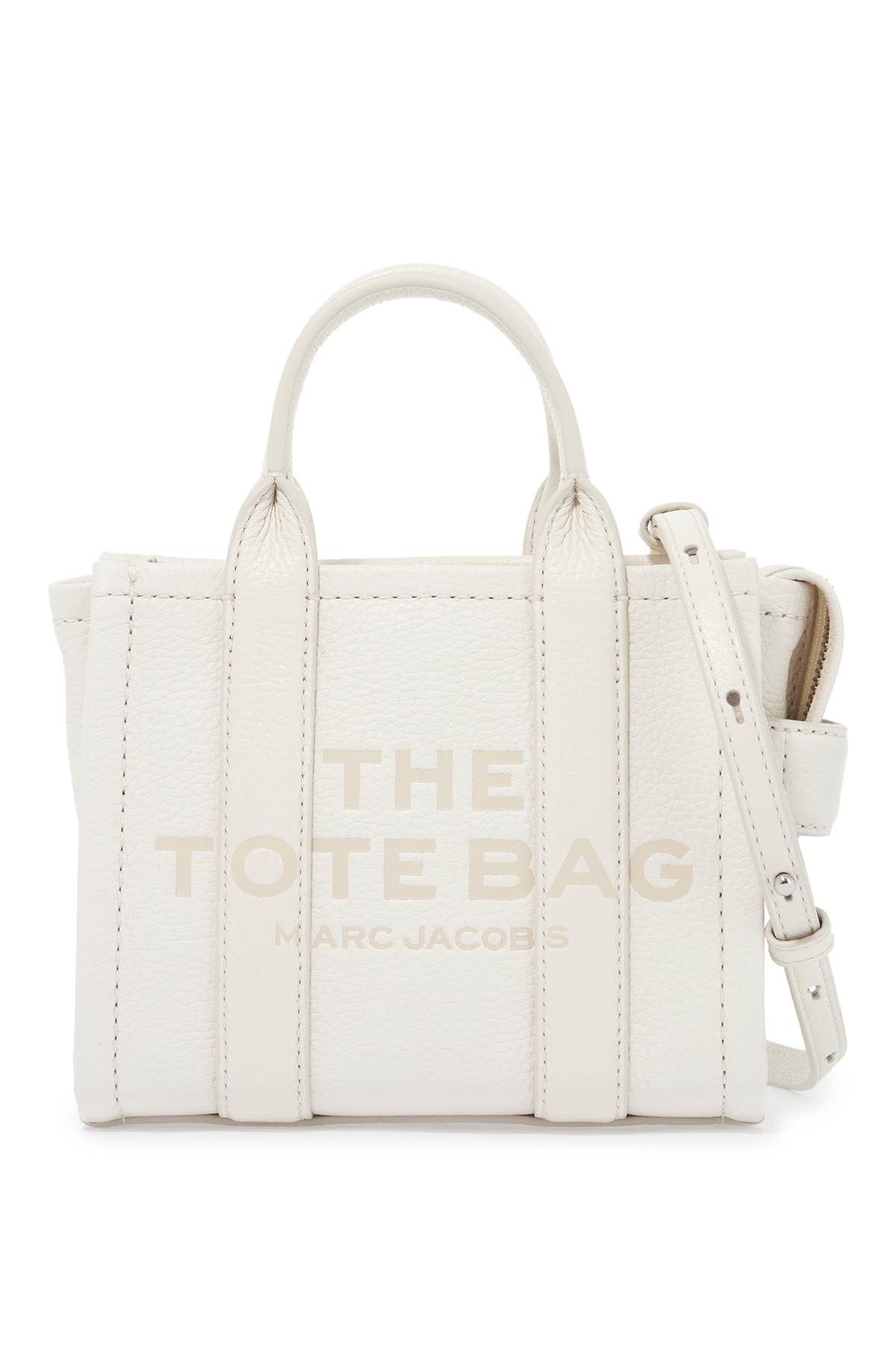 Shop Marc Jacobs The Leather Mini Tote Bag In White