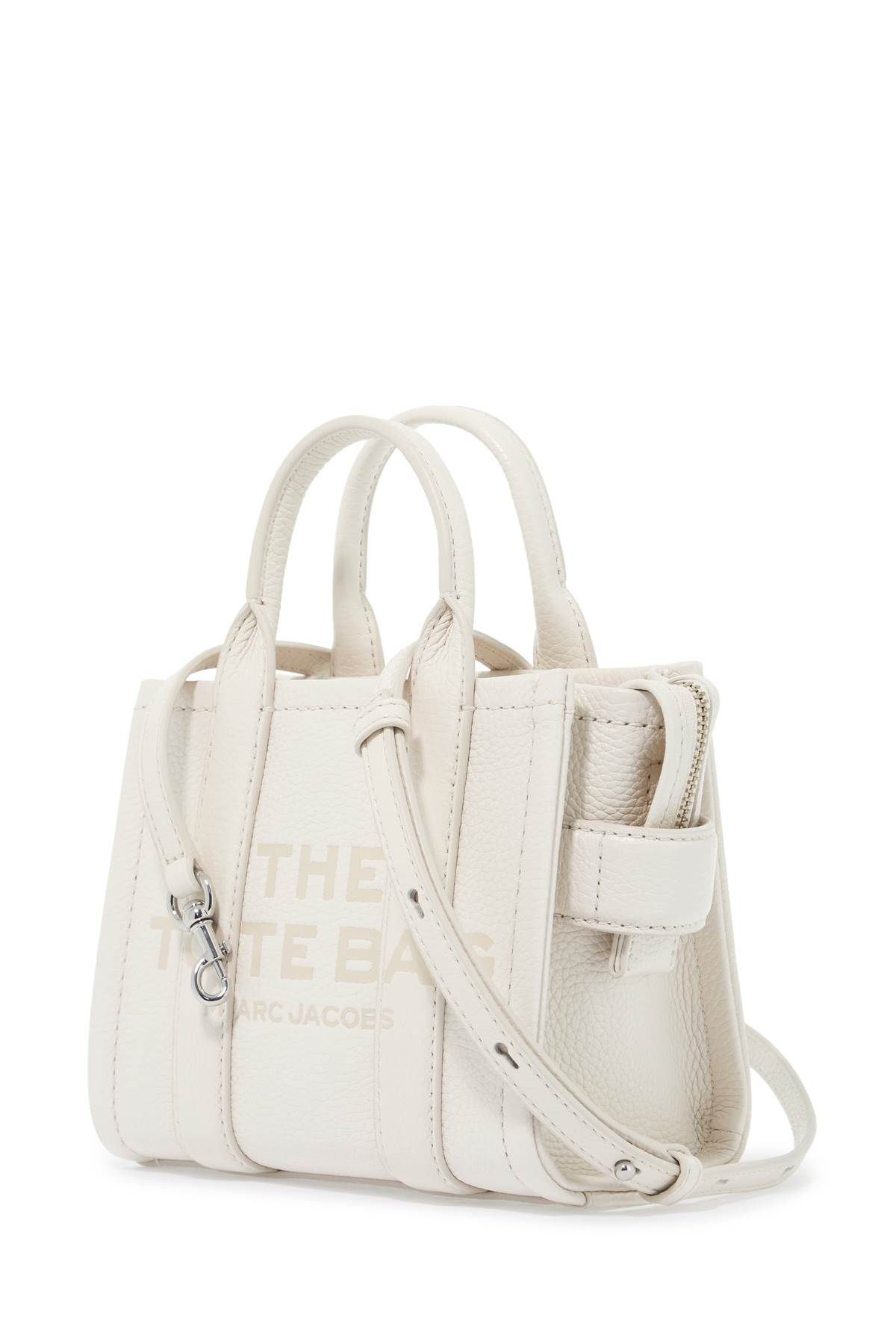 Shop Marc Jacobs The Leather Mini Tote Bag In White