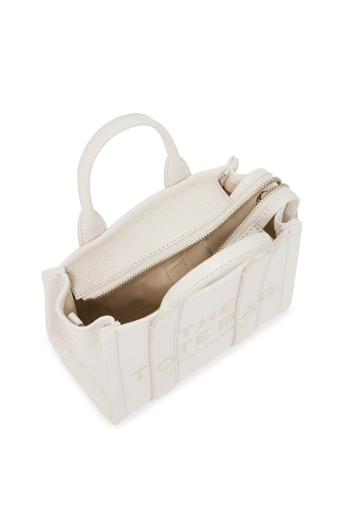 Shop Marc Jacobs The Leather Mini Tote Bag In White