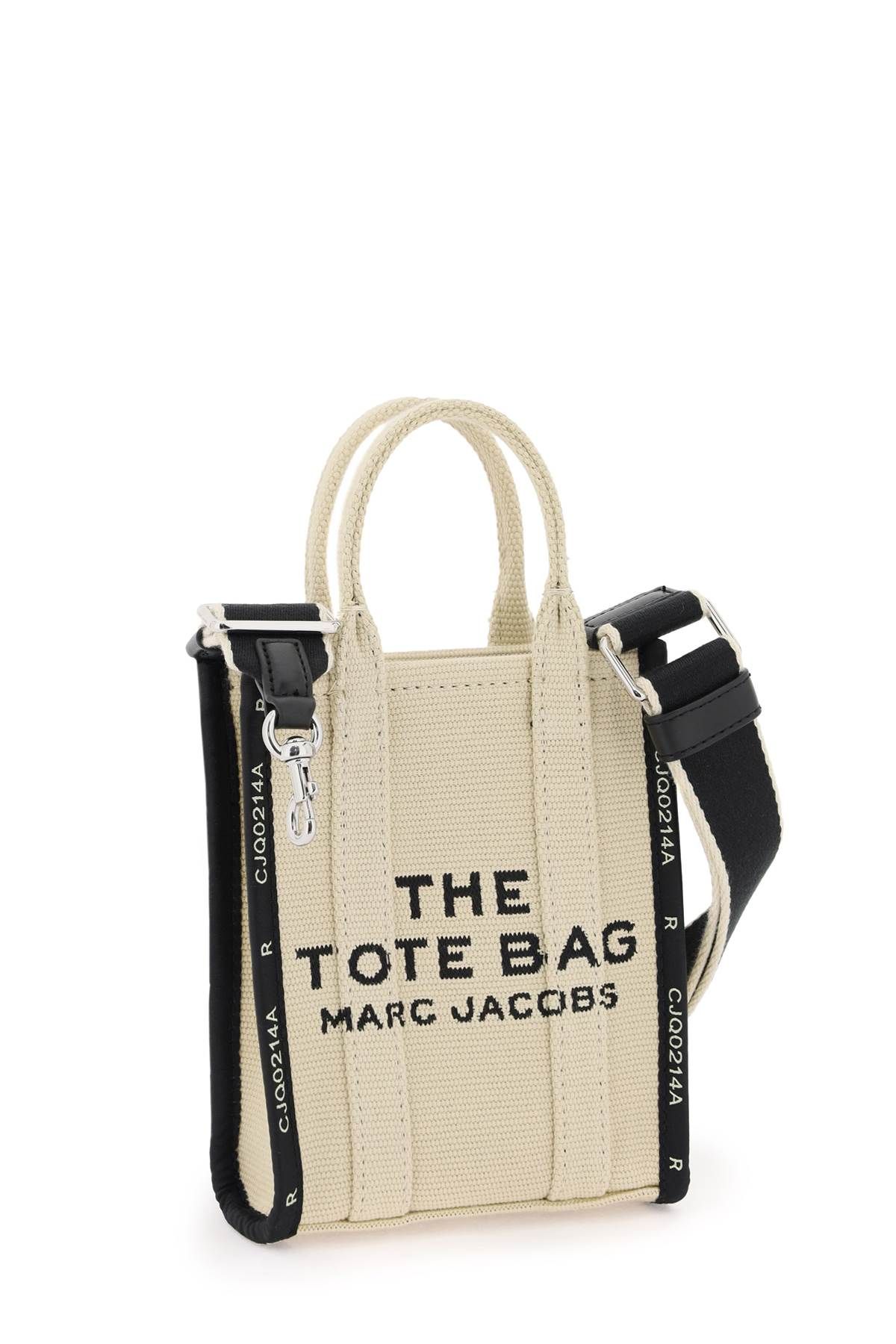 Shop Marc Jacobs The Jacquard Mini Tote Bag In Beige,black