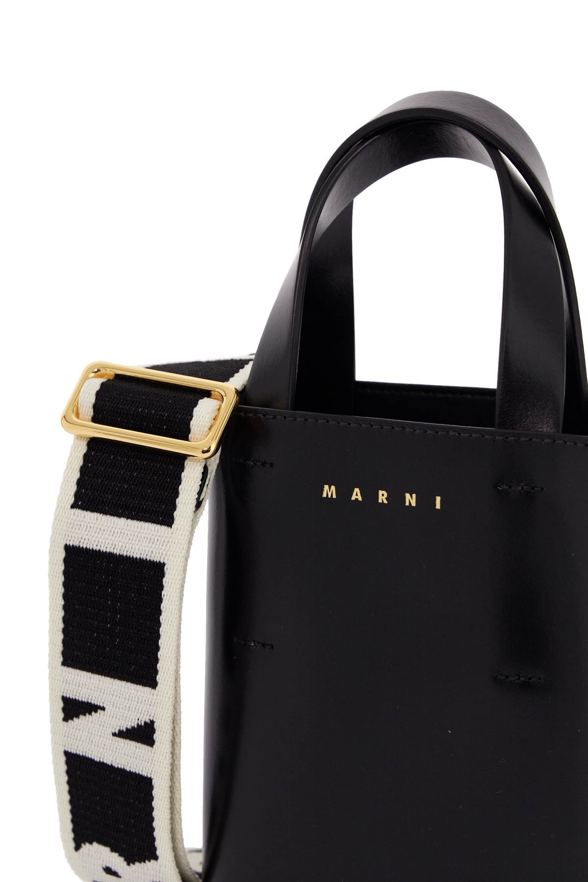 Shop Marni Nano Museo Tote Bag In Black