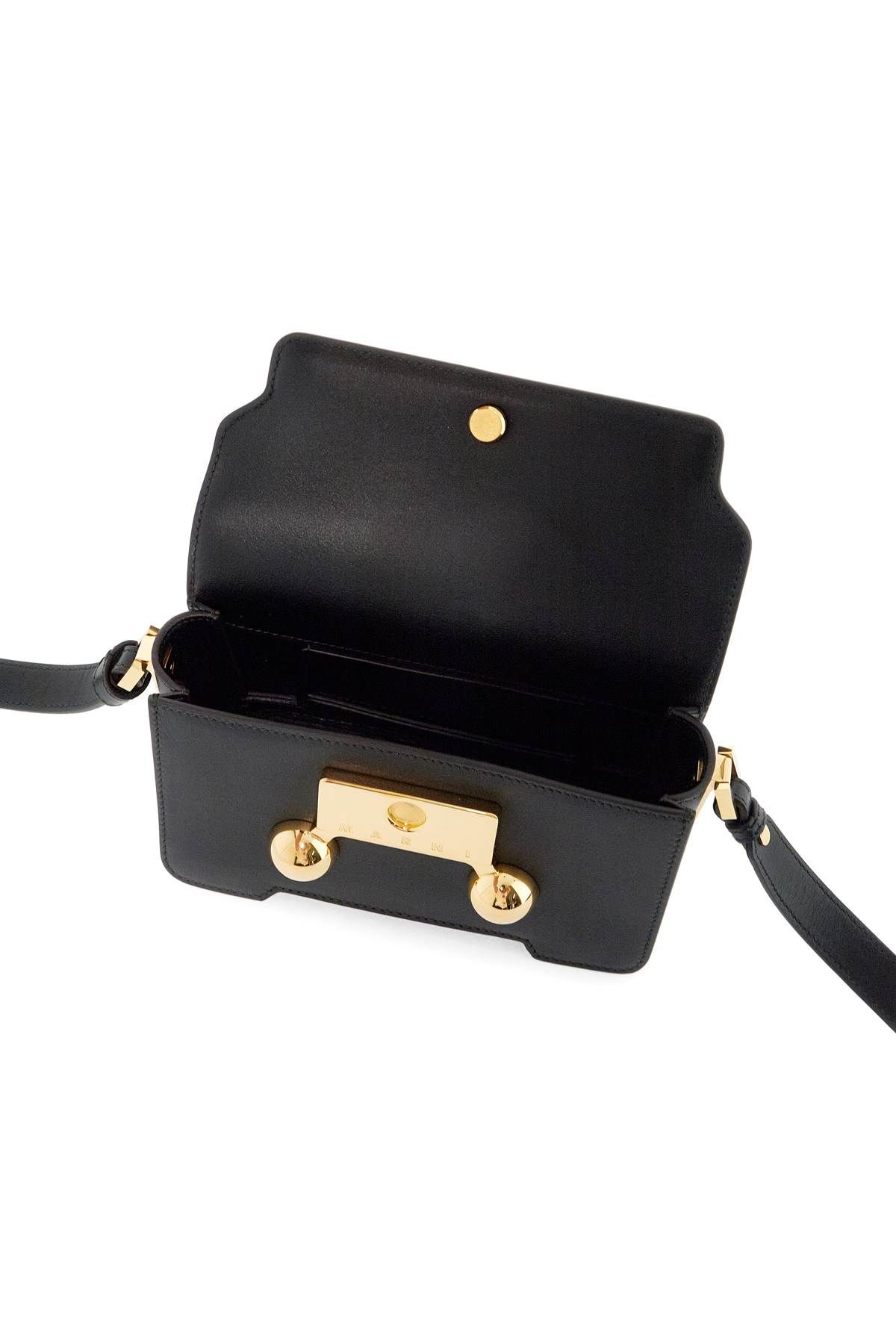 Shop Marni Mini Trunkaroo Shoulder Bag In Black