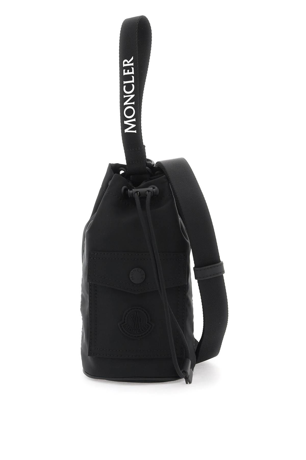 Shop Moncler Mini Bucket Bag In Black