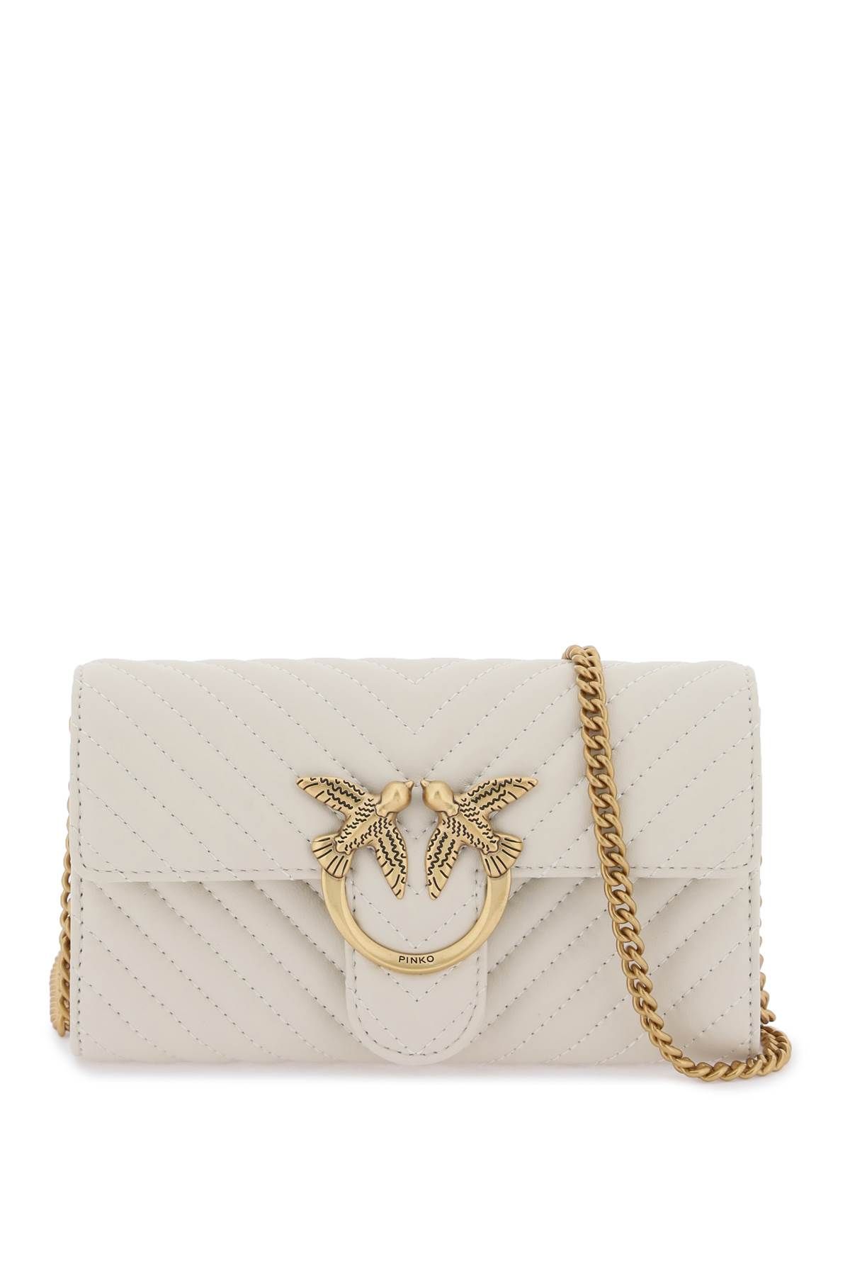 Shop Pinko Love Bag One Wallet Chevron Mini Bag In White