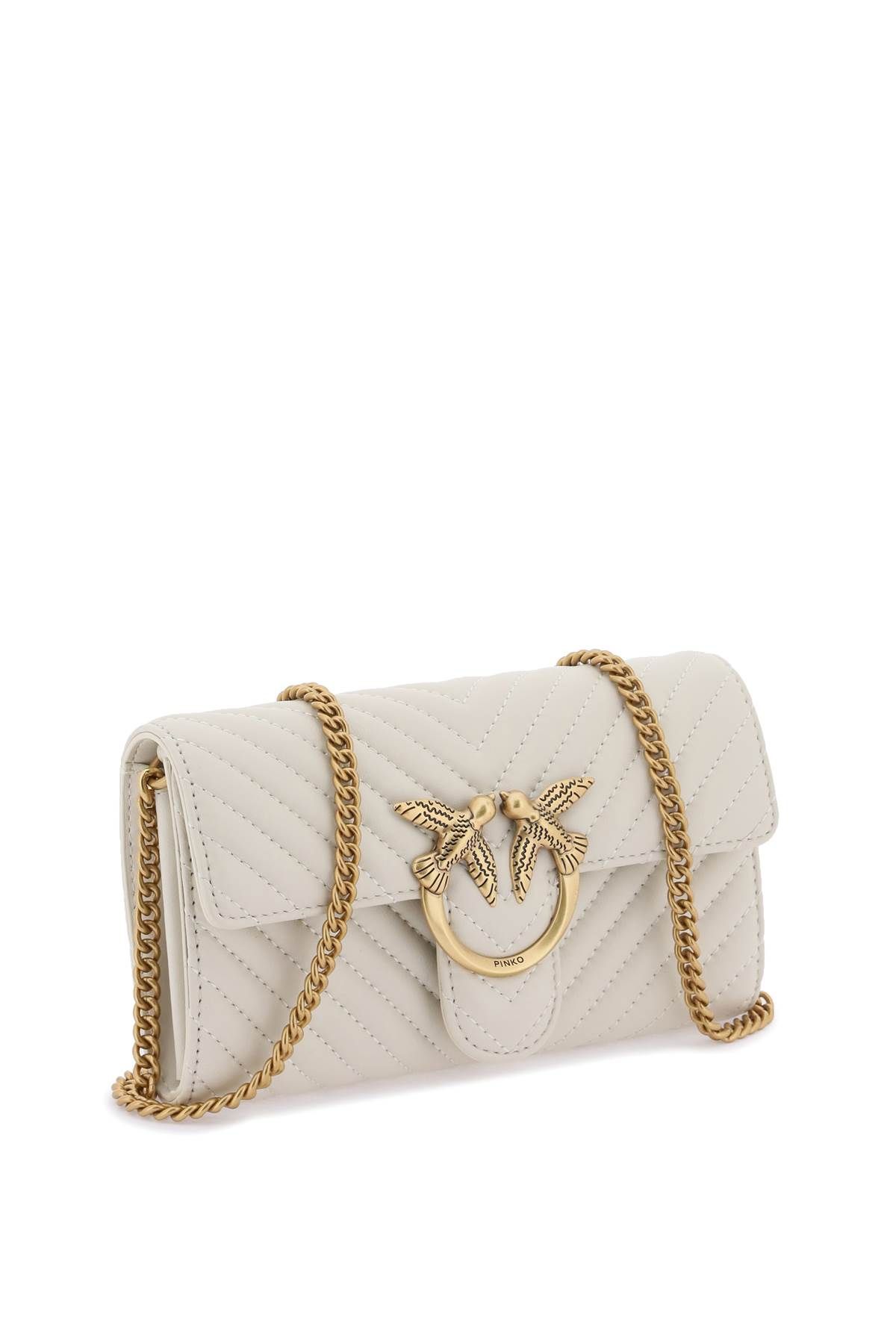 Shop Pinko Love Bag One Wallet Chevron Mini Bag In White