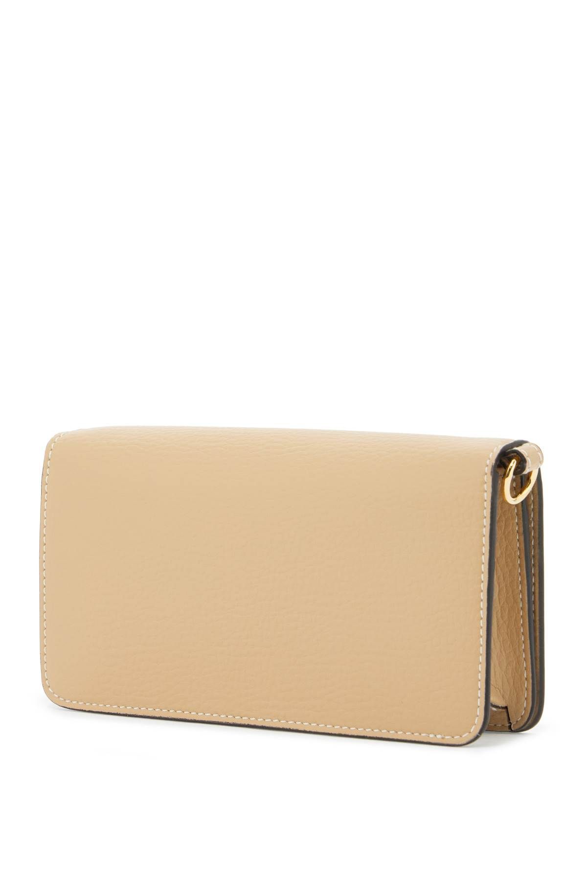 Shop Stella Mccartney Mini Shoulder Bag With Logo Print In Beige