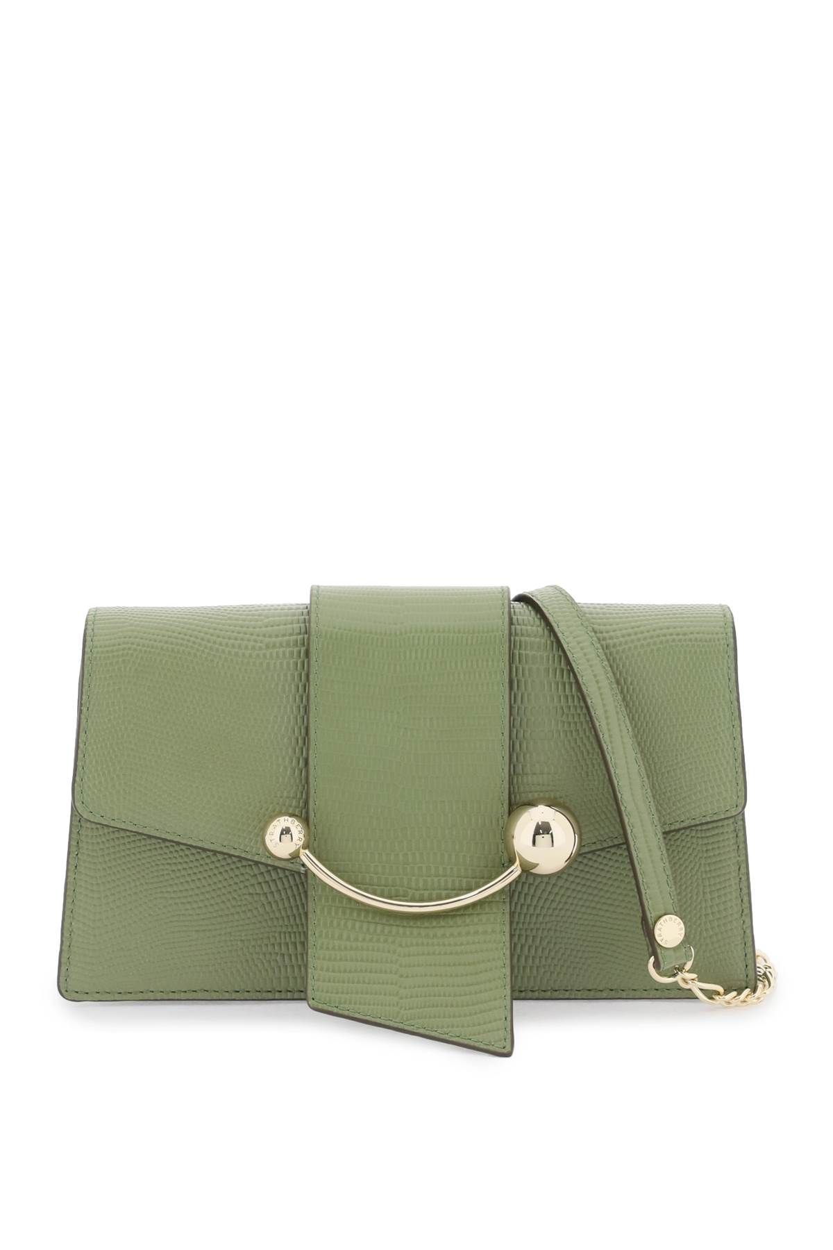Strathberry 'crescent On A Chain' Crossbody Mini Bag In Green
