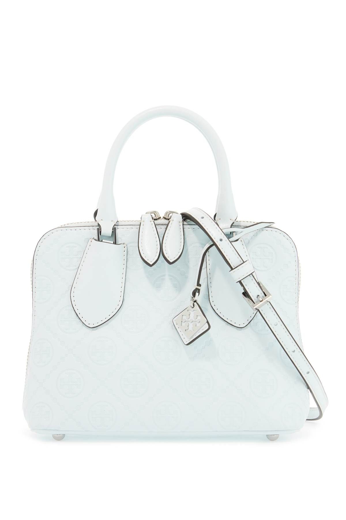 Shop Tory Burch Mini Swing T Monogram Bag Baulet In Light Blue