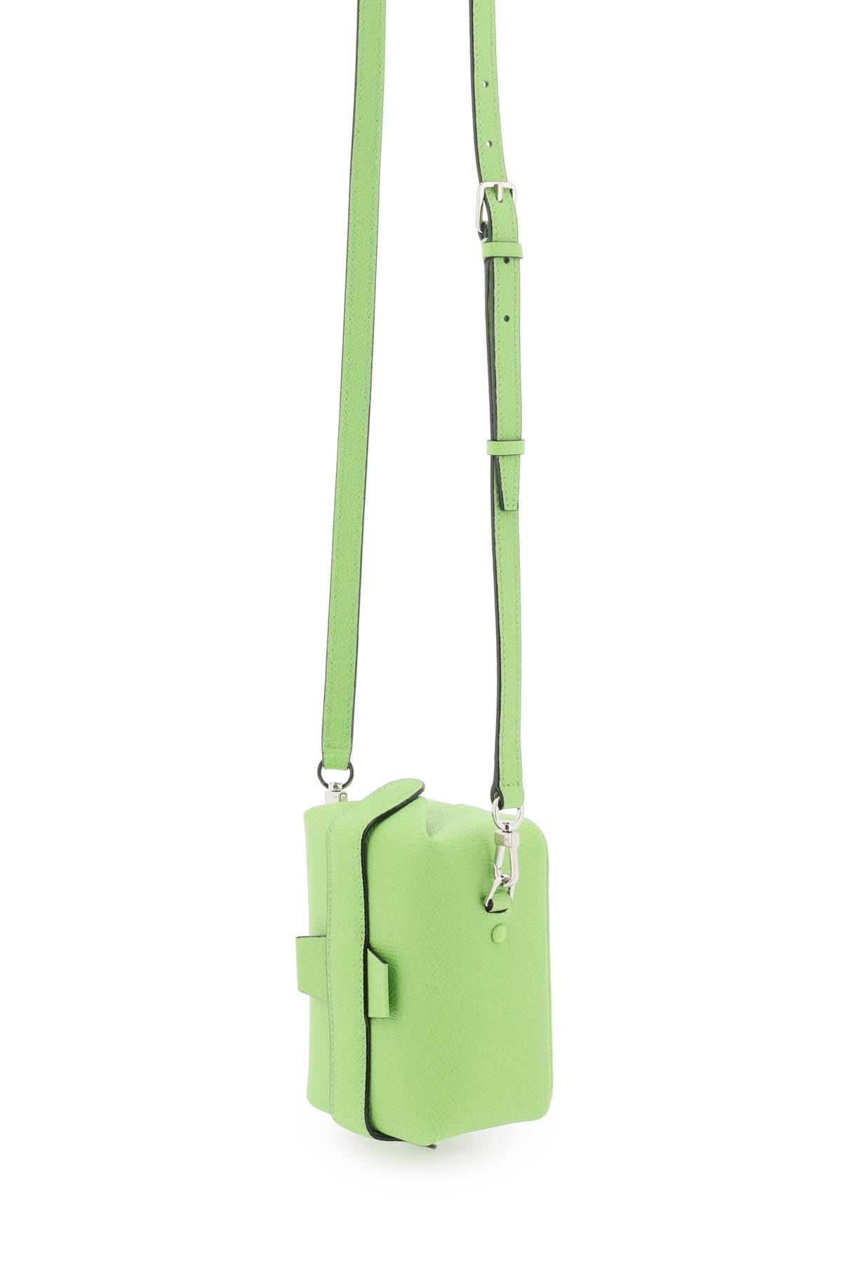 Shop Valextra Mini 'tric Trac' Crossbody Bag In Green