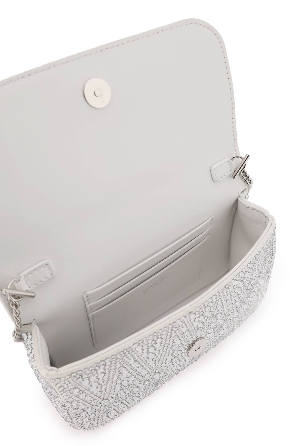 Shop Versace Virtus Mini Bag With Crystals In Silver
