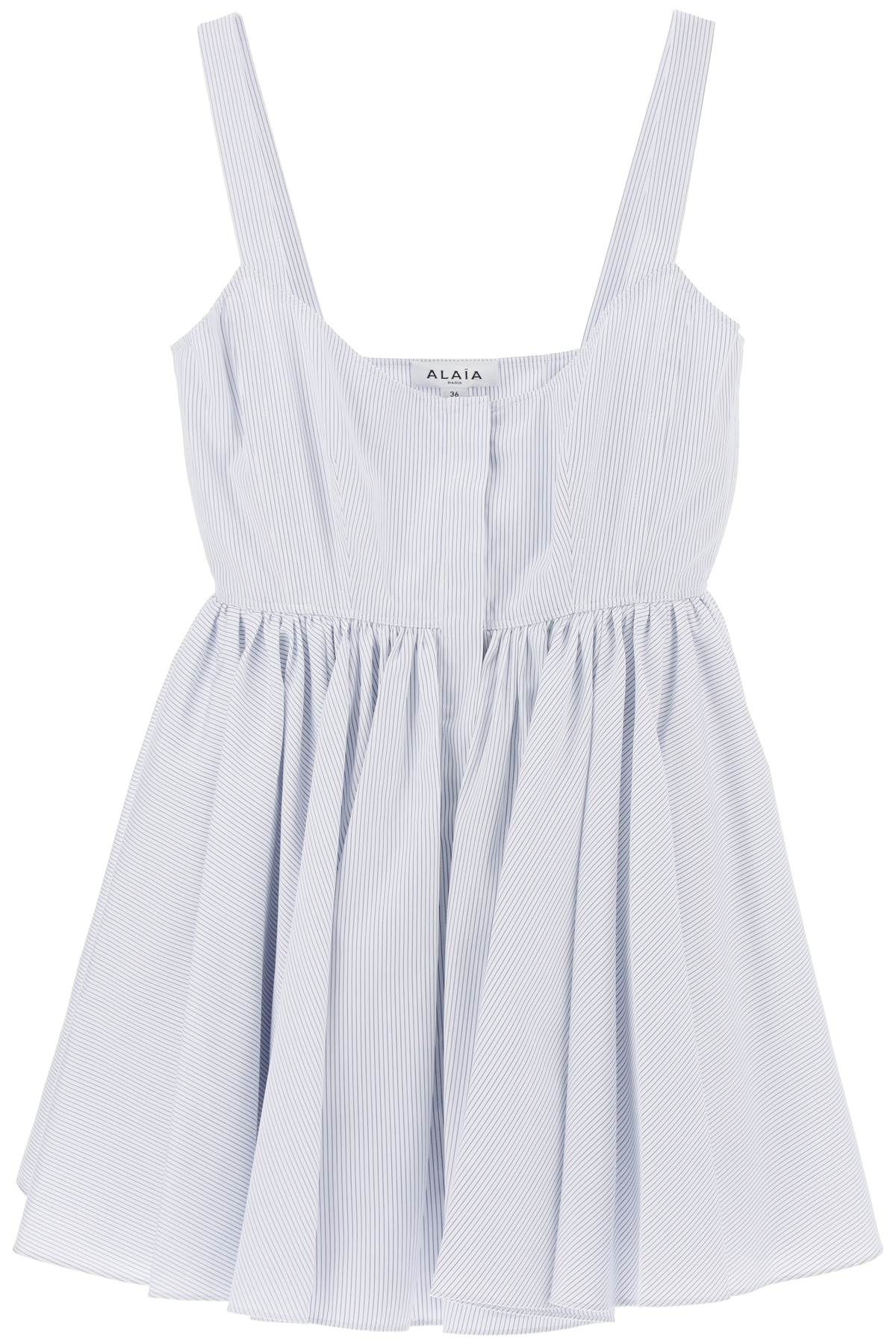 Alaïa Skater Poplin Mini Dress In White