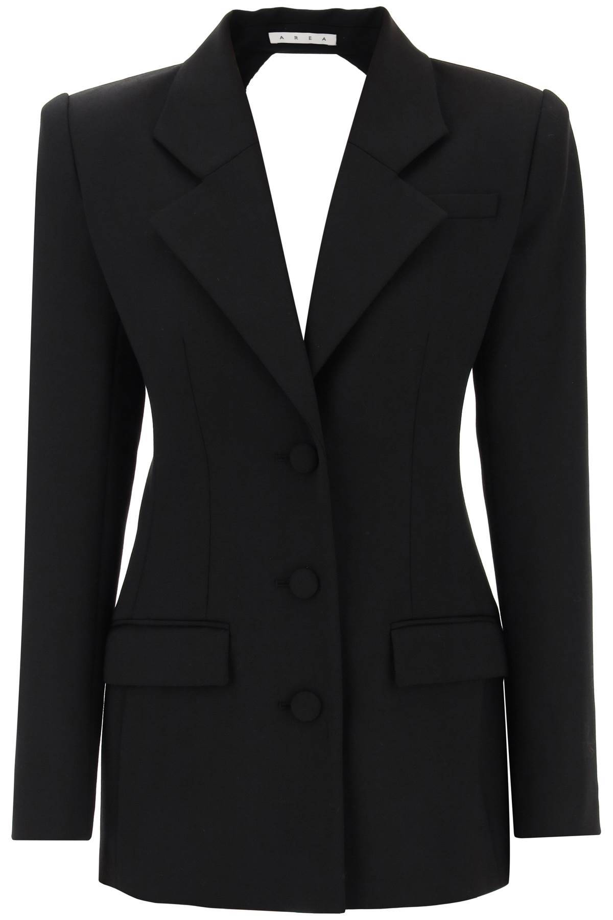 AREA blazer dress with cut-out and crystals