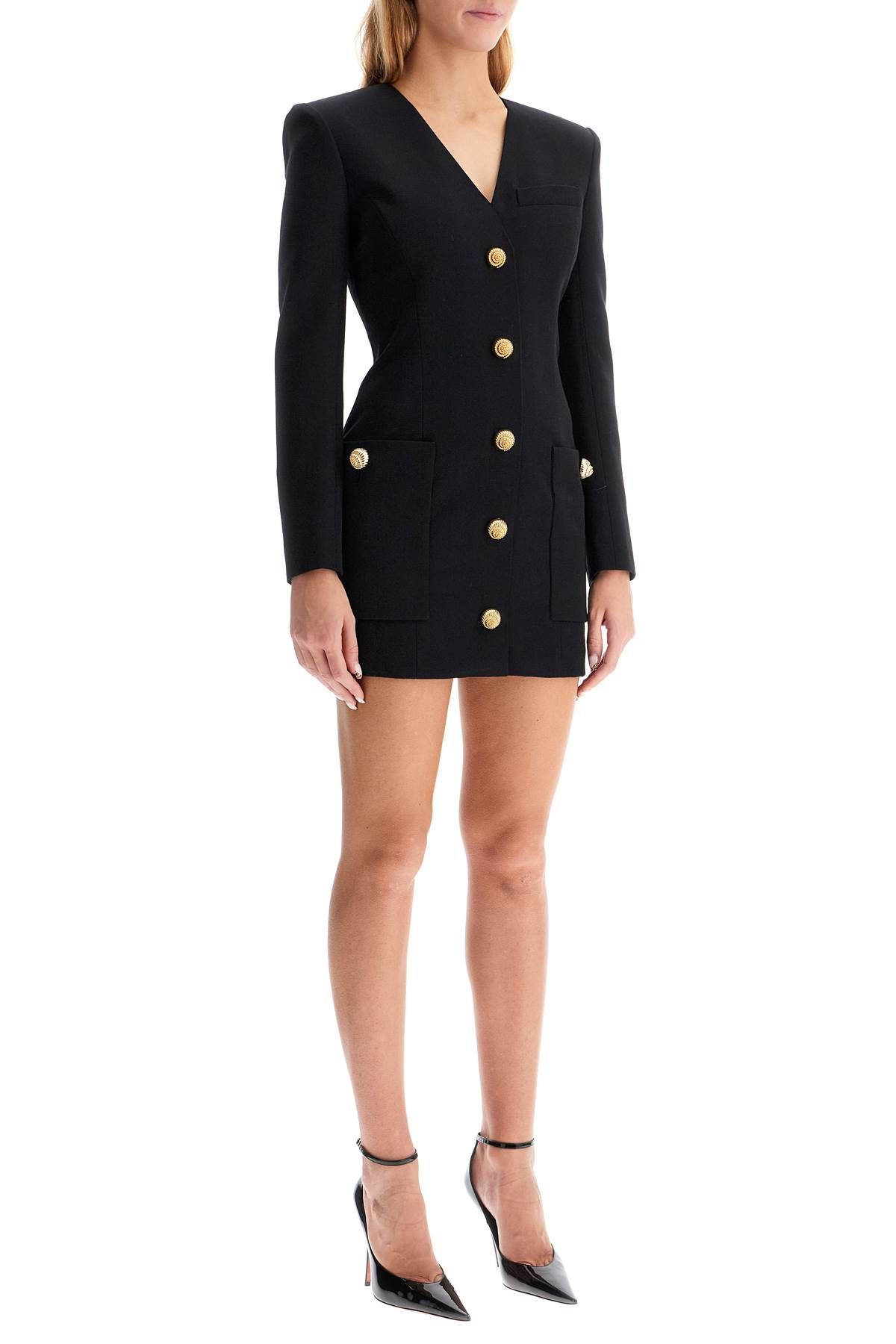 BALMAIN FITTED MINI DRESS WITH SNAIL-SHAPED 