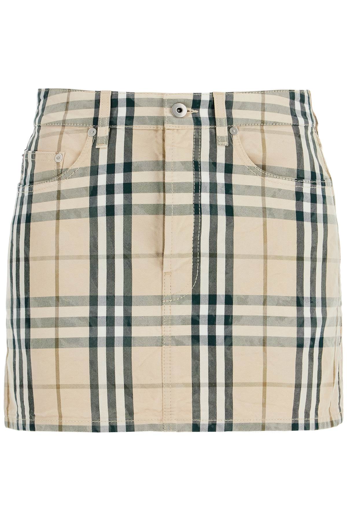 Shop Burberry Checkered Mini Sk In Neutro