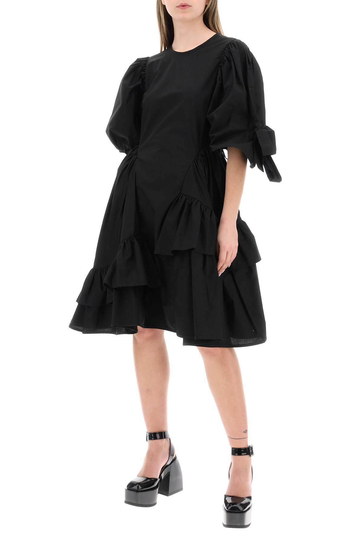 Shop Cecilie Bahnsen 'danita' Poplin Cotton Dress In Black