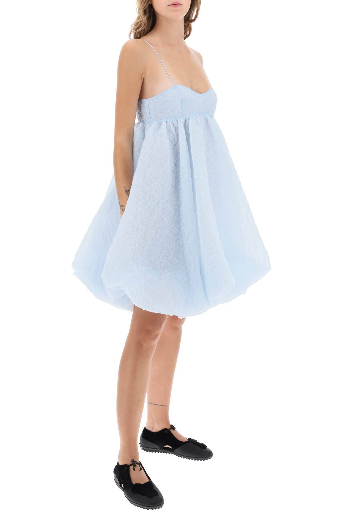 Shop Cecilie Bahnsen Sunni Empire Waist Mini Dress In Light Blue
