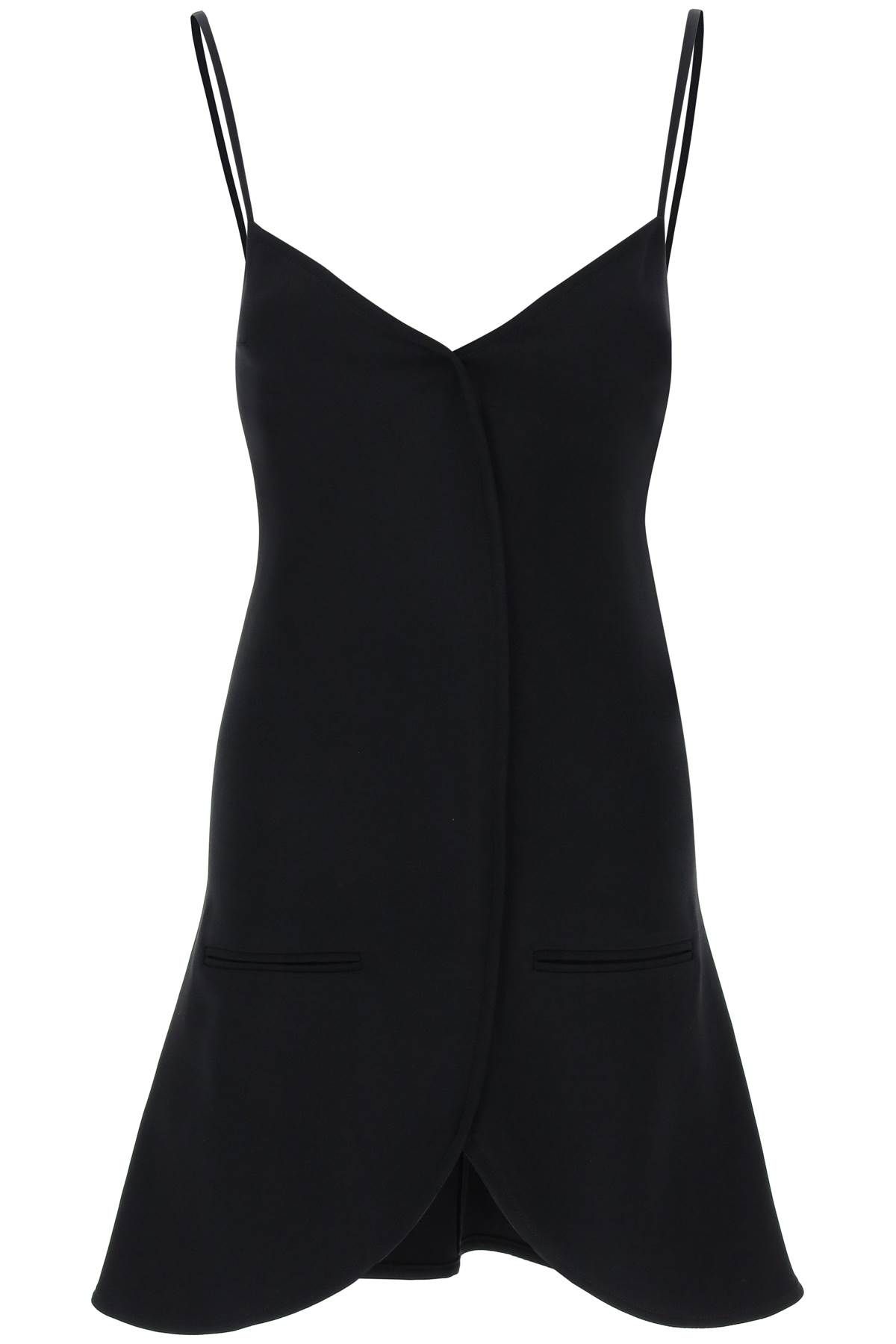 Shop Courrèges Ellipse Sleeveless Mini Dress In Black