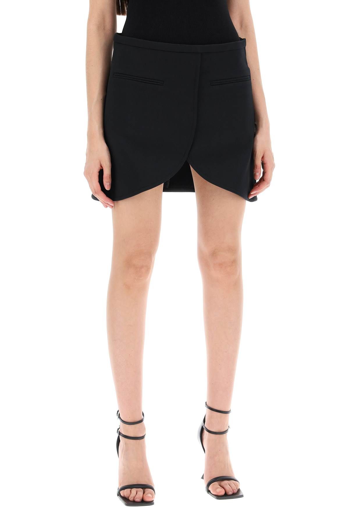 Shop Courrèges Ellipse Twill Mini Skirt In In Black