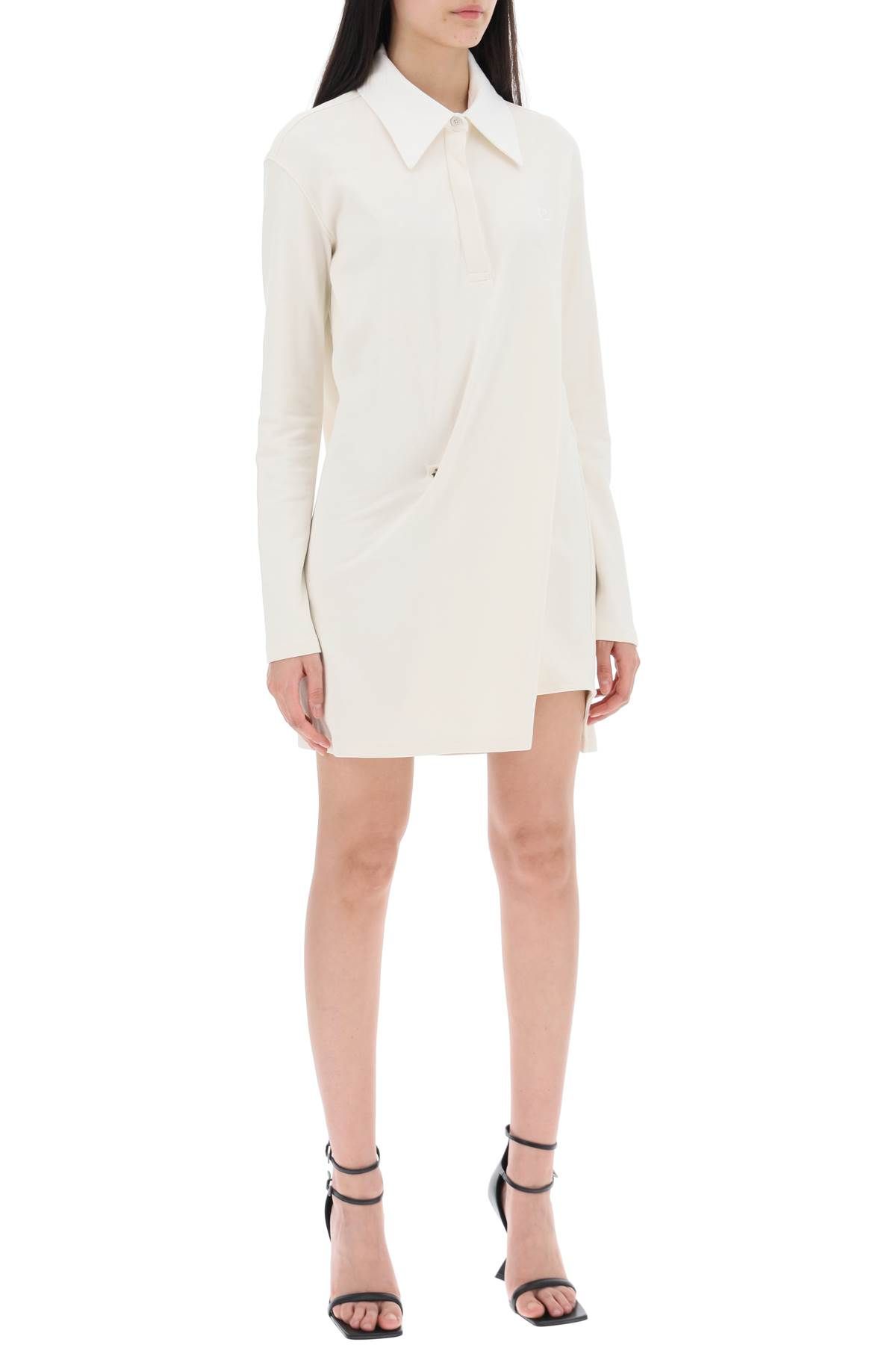Shop Courrèges Twisted Polo Mini Dress In White