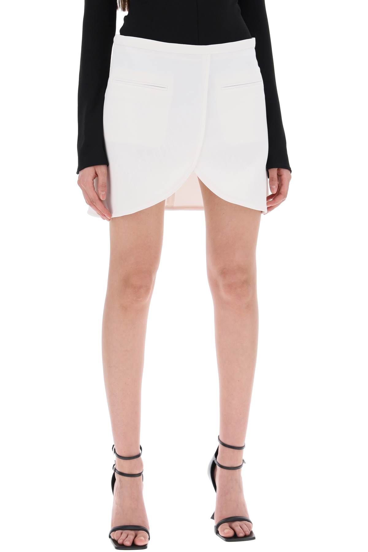 Shop Courrèges Ellipse Twill Mini Skirt In In White