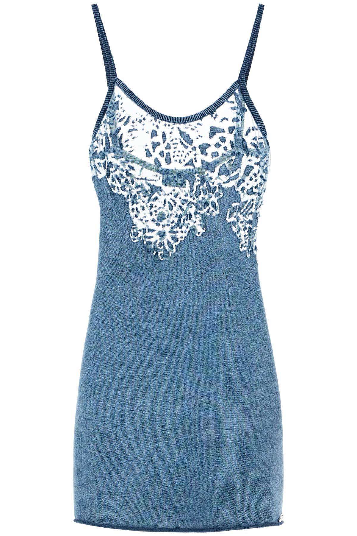 Shop Diesel 'm-apelle' Mini Dress With Devore' Effect In Light Blue