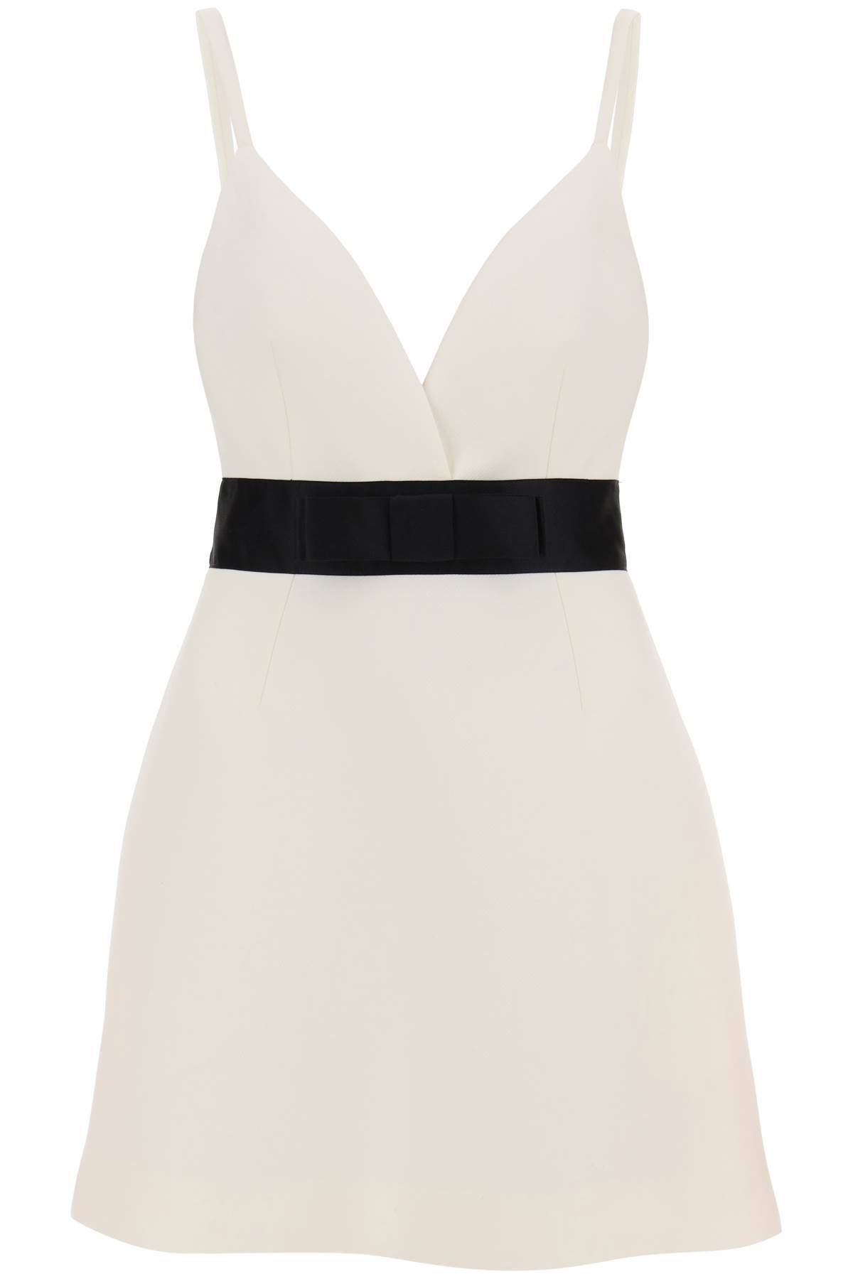 Shop Dolce & Gabbana Mini Wool Twill Dress With Belt In White