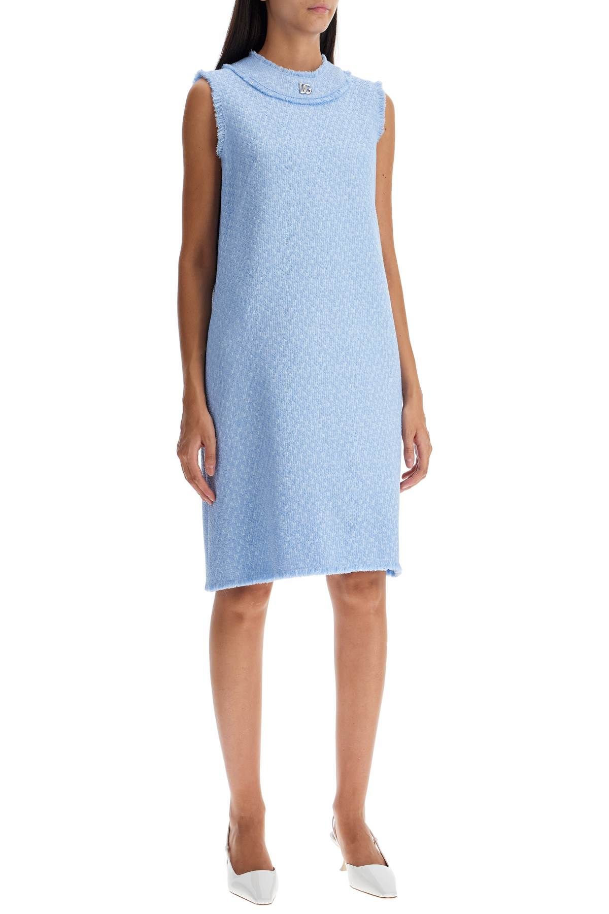 Shop Dolce & Gabbana 's Tweed Mini Dress In Light Blue