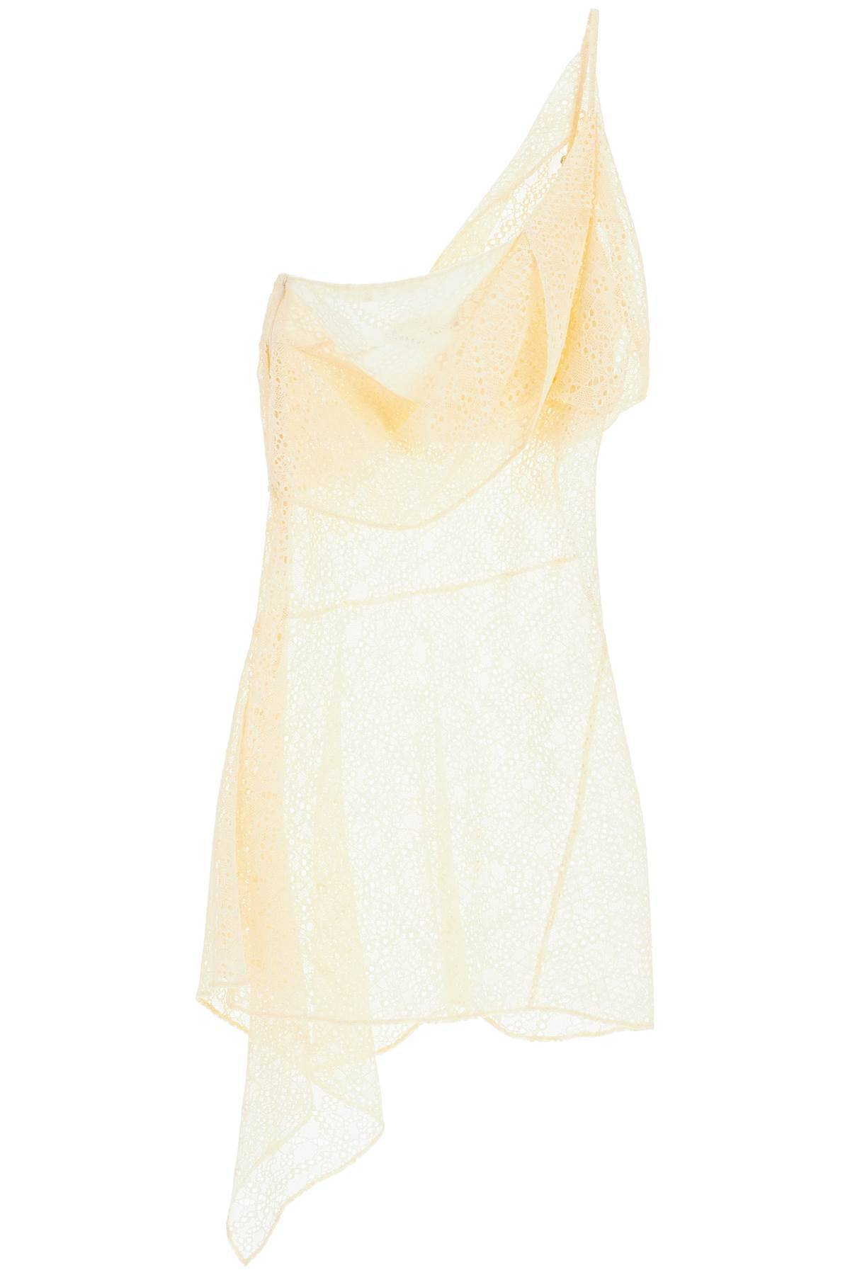 Shop Dsquared2 Draped Lace Slip Minidress In White