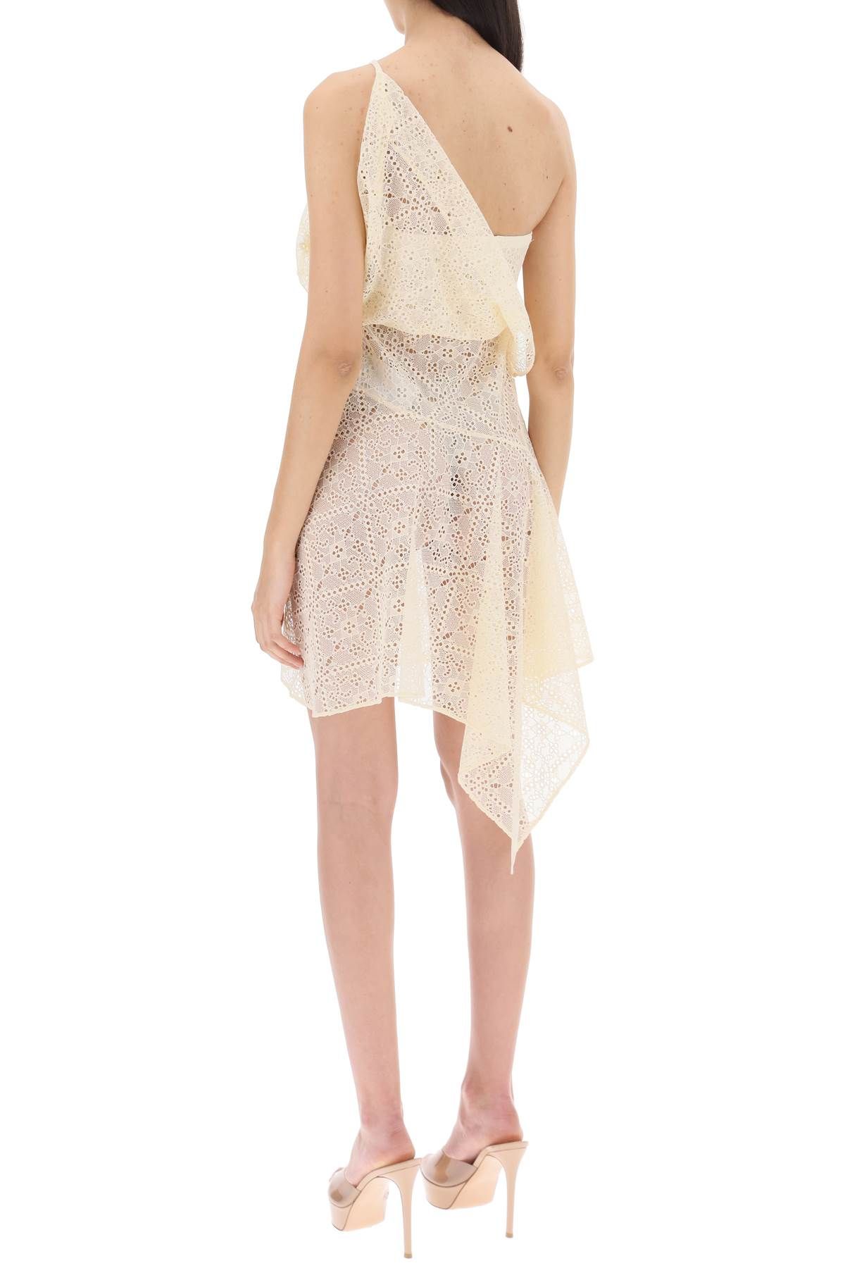 Shop Dsquared2 Draped Lace Slip Minidress In White