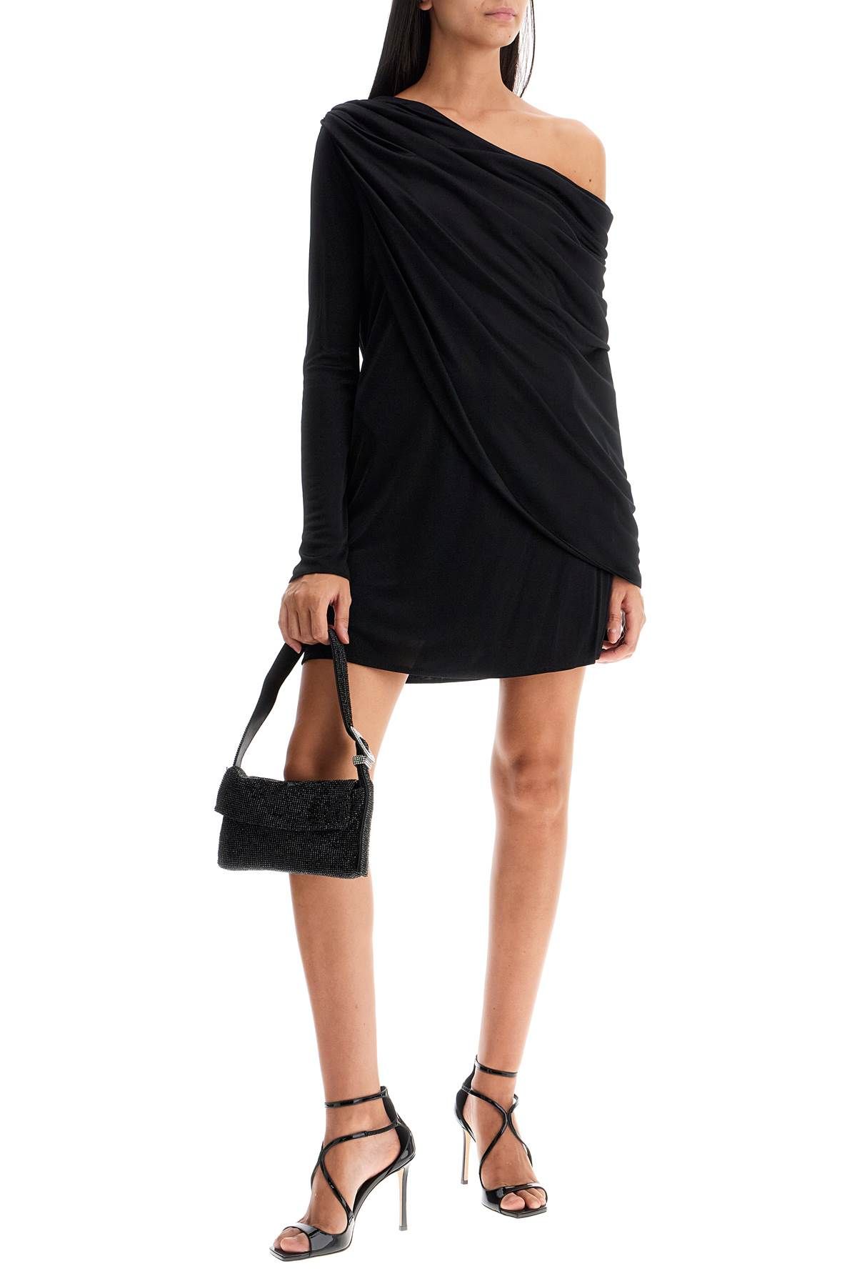 Shop Giuseppe Di Morabito Gathered Jersey Mini Dress In In Black