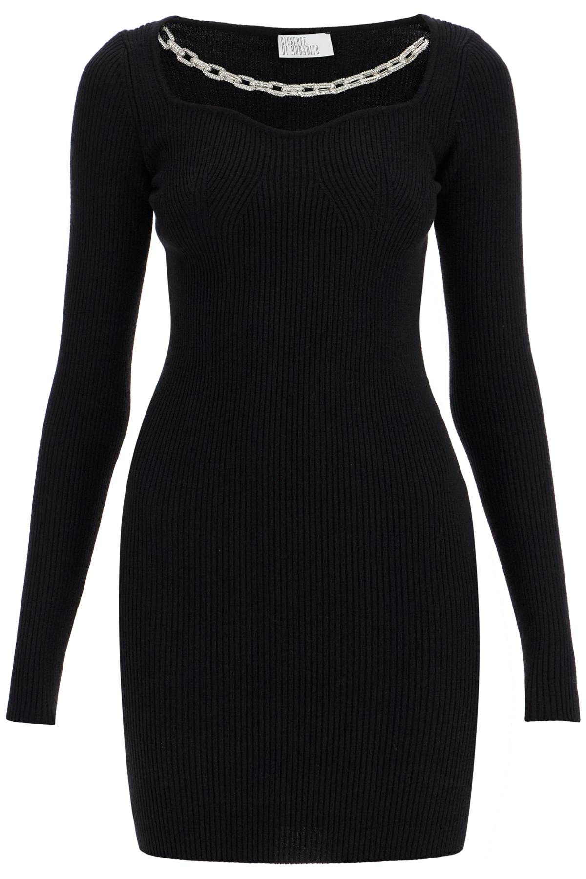 Shop Giuseppe Di Morabito 'knit Dress With Chain Detail In Black