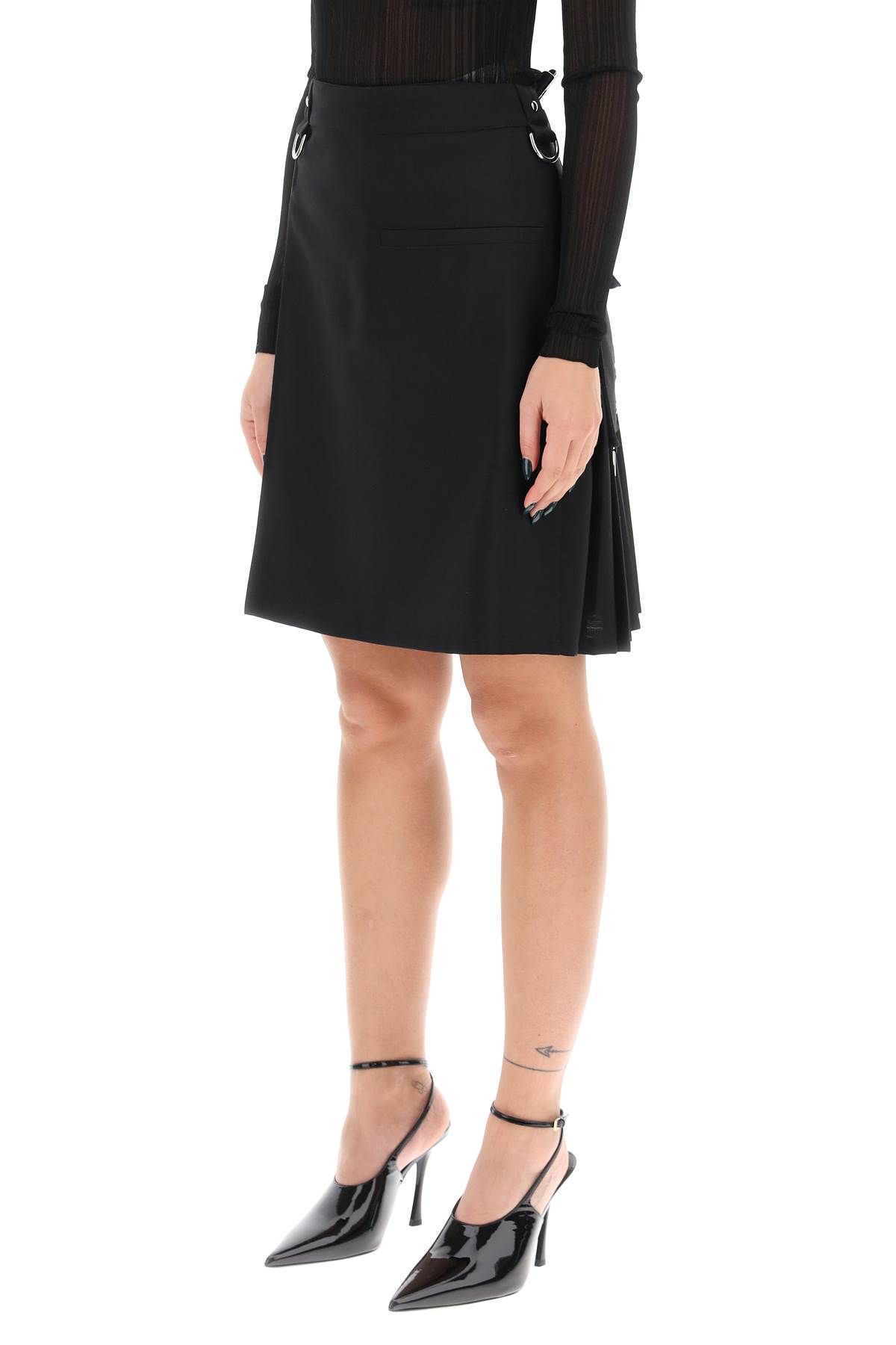 Shop Givenchy Wool And Mohair Kilt Skirt In Black