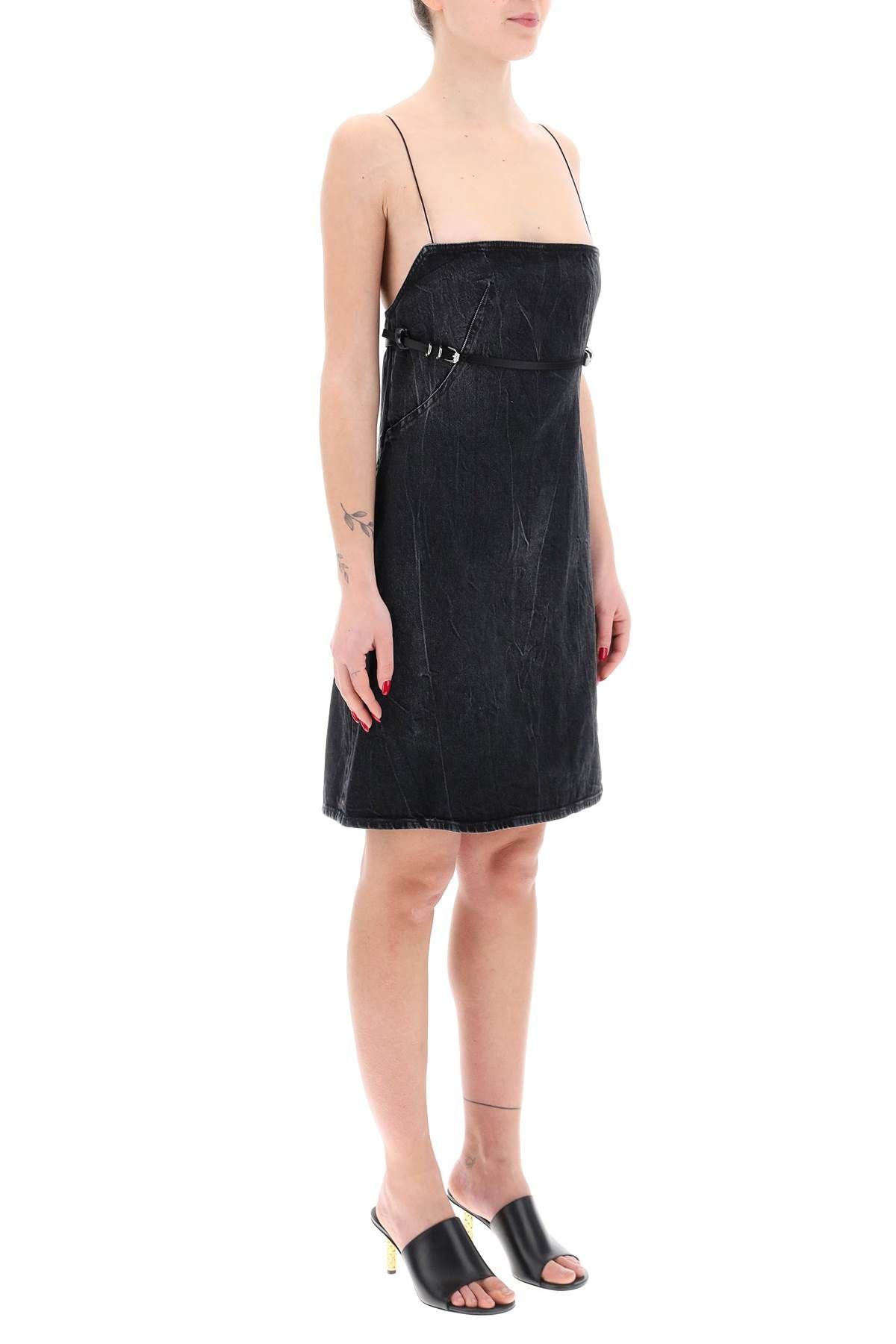 Shop Givenchy Short Denim Voyou Dress For Men In Black