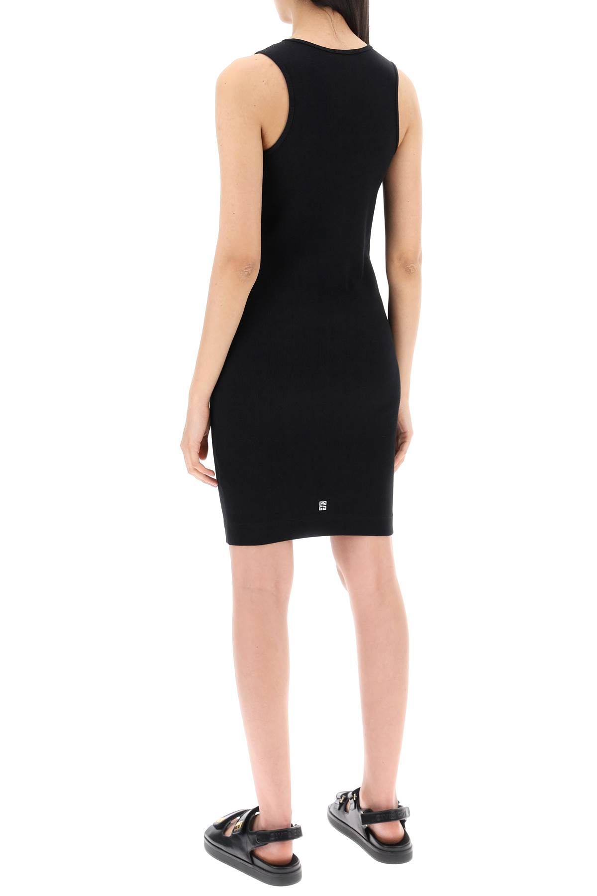 Shop Givenchy Ribbed Logo Mini Dress In Black